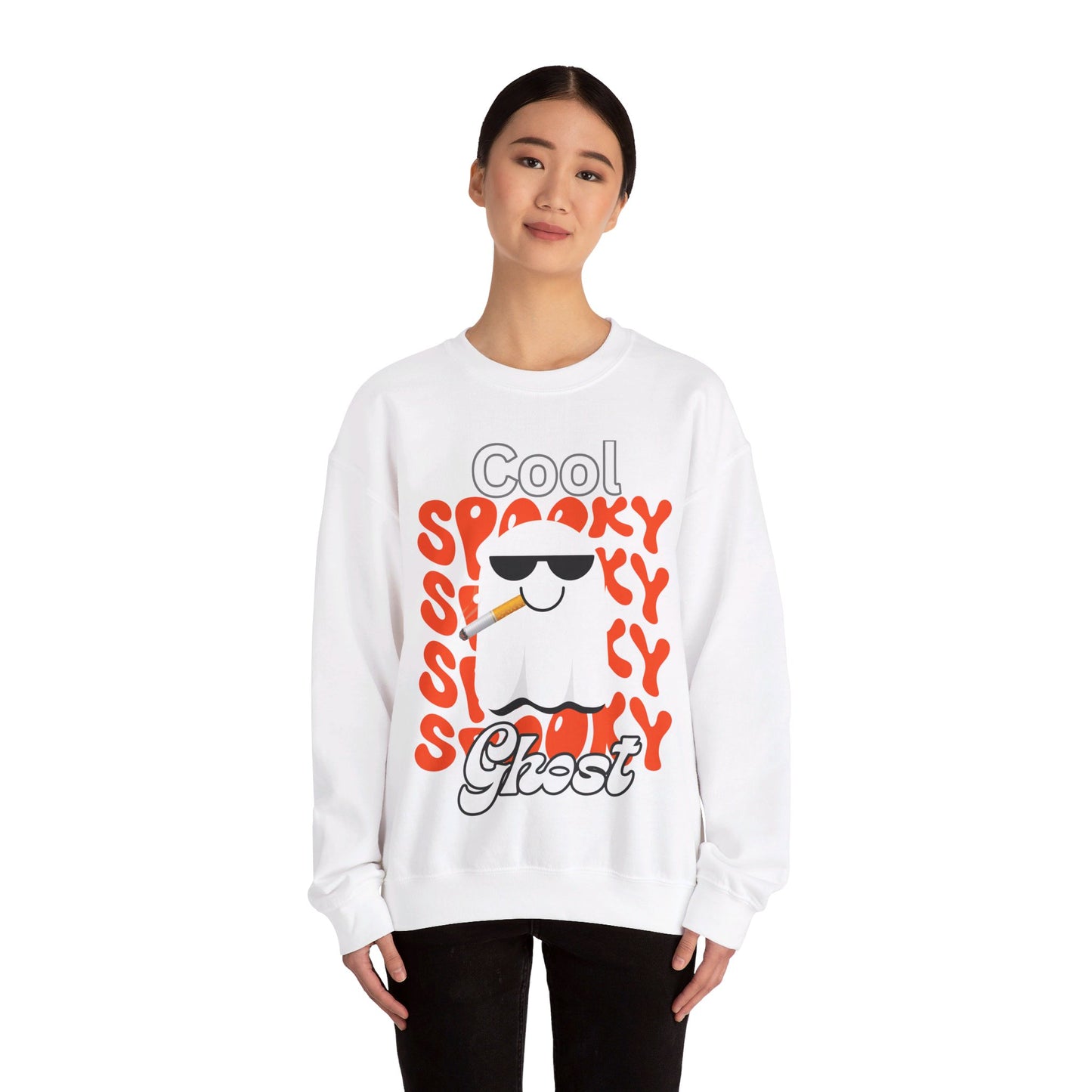 Cool Spooky Ghost Unisex Heavy Blend™ Crewneck Sweatshirt