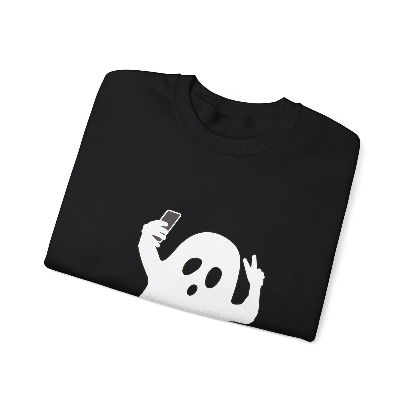 Halloween Ghost selfie  Unisex Heavy Blend™ Crewneck Sweatshirt