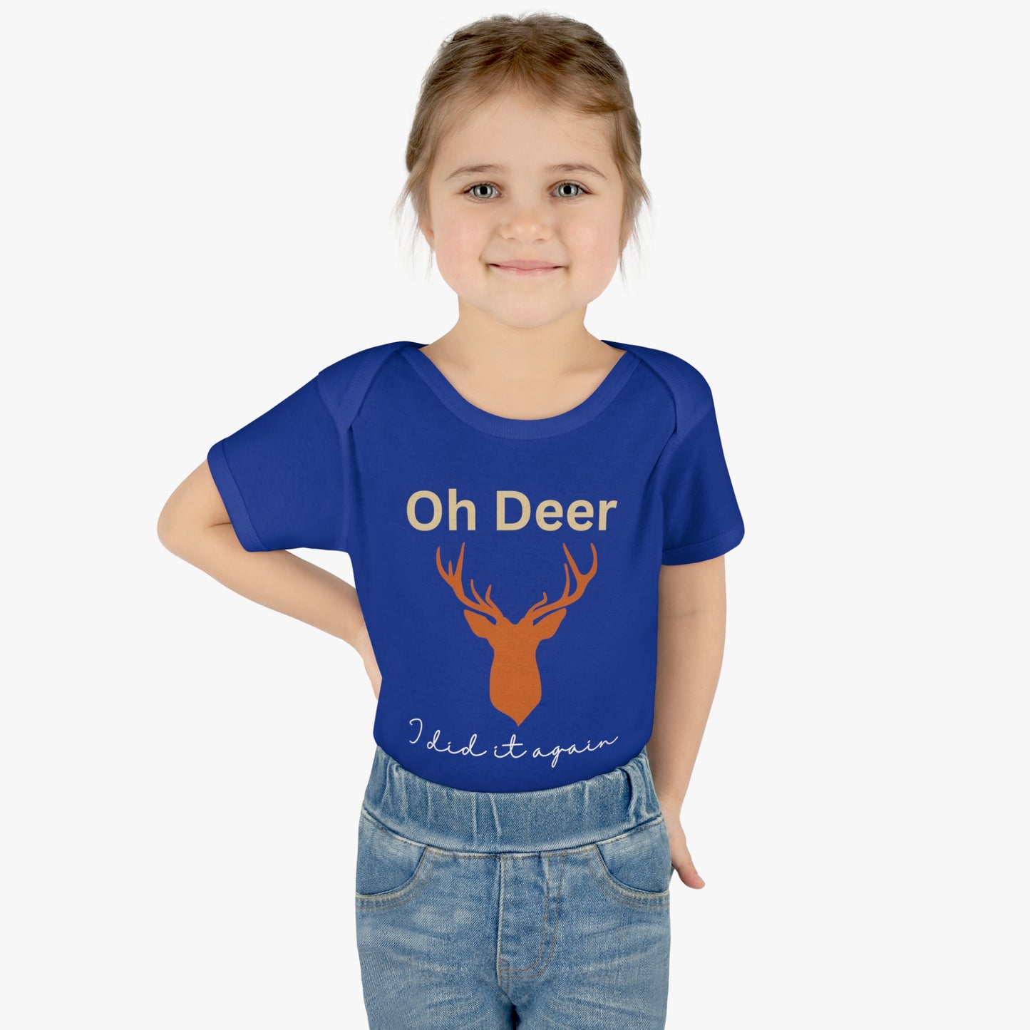 Oh deer I did it again, Infant Baby Rib Bodysuit