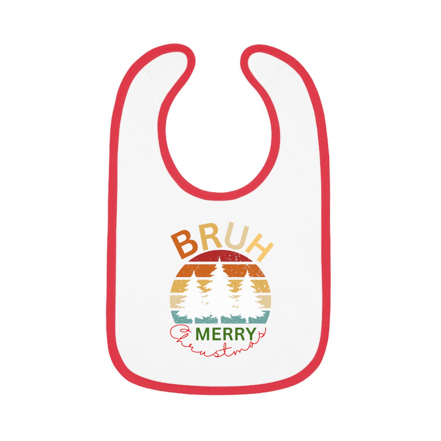 Merry Christmas, Baby Contrast Trim Jersey Bib