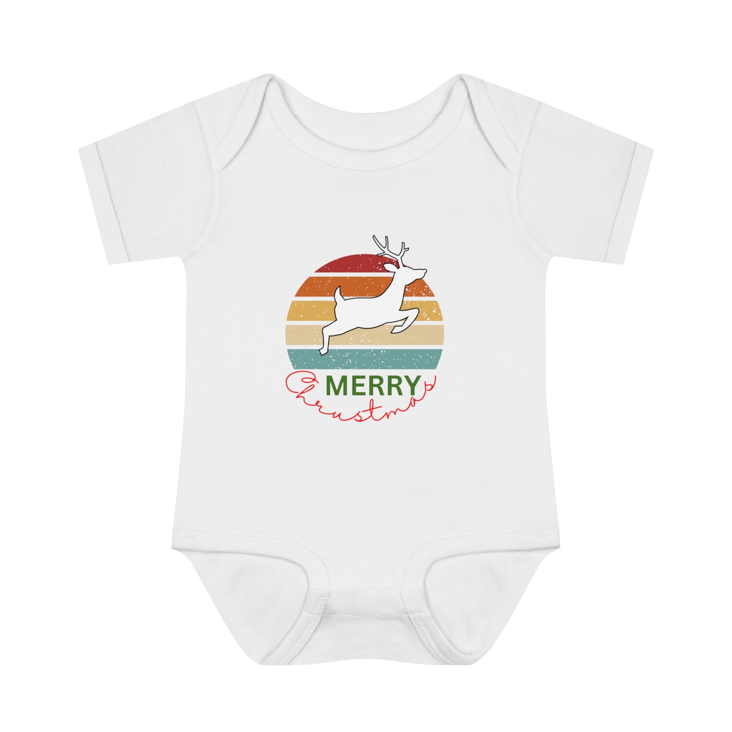 Merry Christmas. Infant Baby Rib Bodysuit