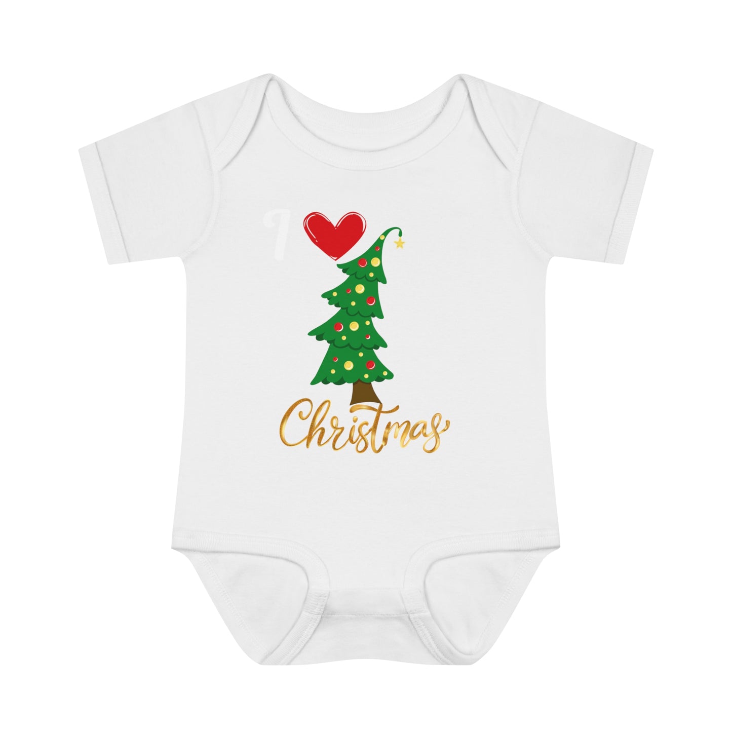 I love Christmas. Infant Baby Rib Bodysuit