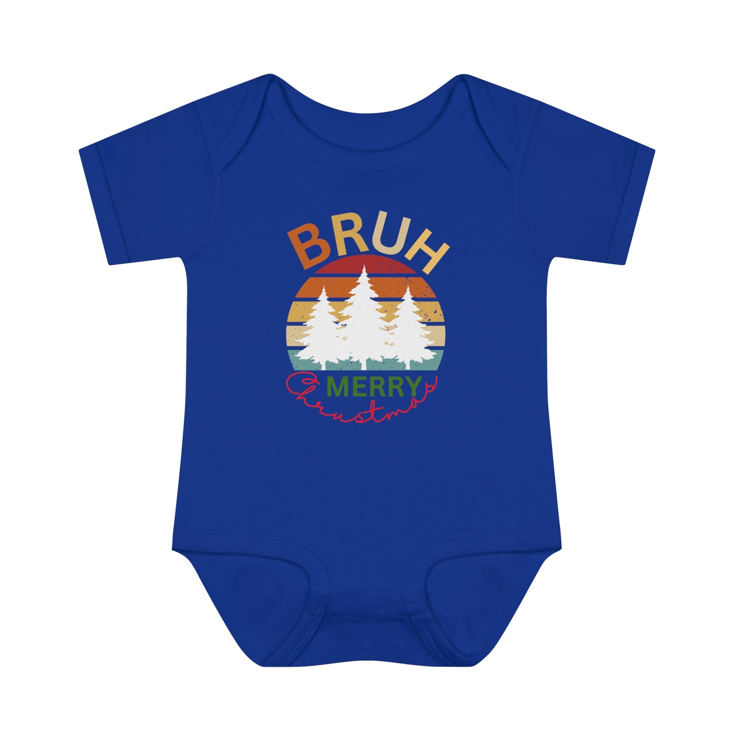 Bruh Merry Christmas. Infant Baby Rib Bodysuit