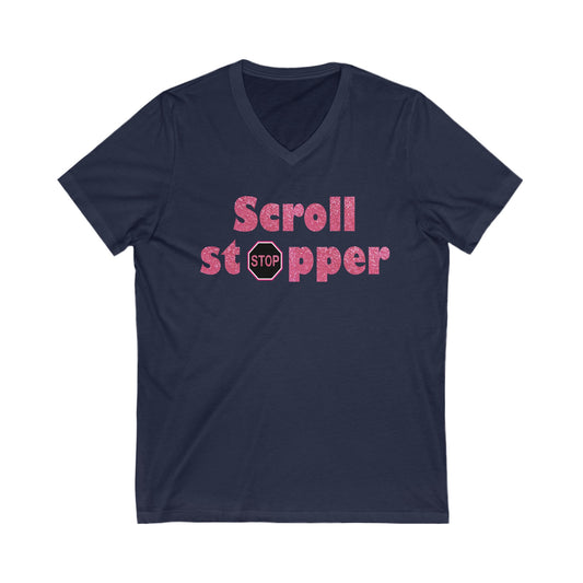 Scroll stopper Unisex Jersey Short Sleeve V-Neck Tee