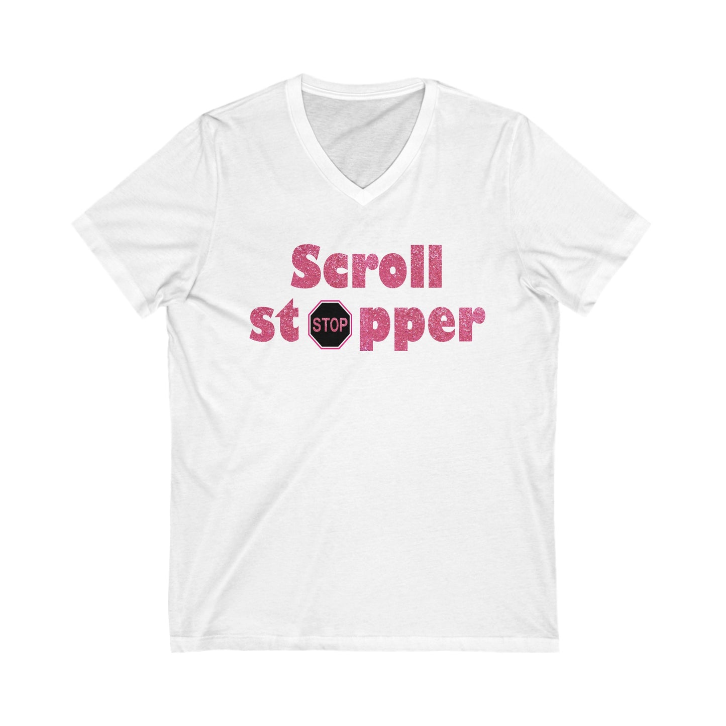 Scroll stopper Unisex Jersey Short Sleeve V-Neck Tee