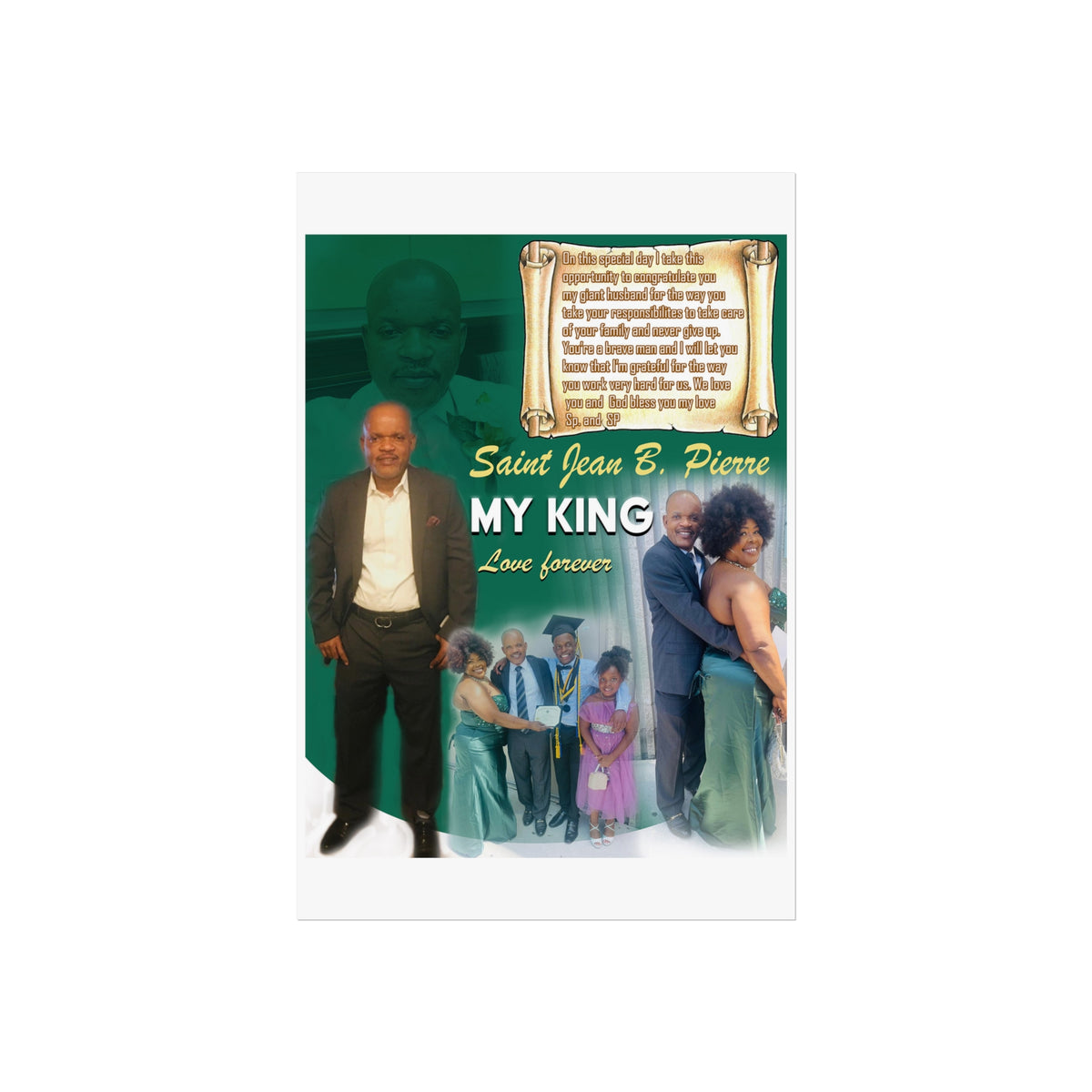 My King Fine Art Poster, Memorial Wall Art, Personalized Tribute Print, Family Legacy Decor, Sentimental Gift