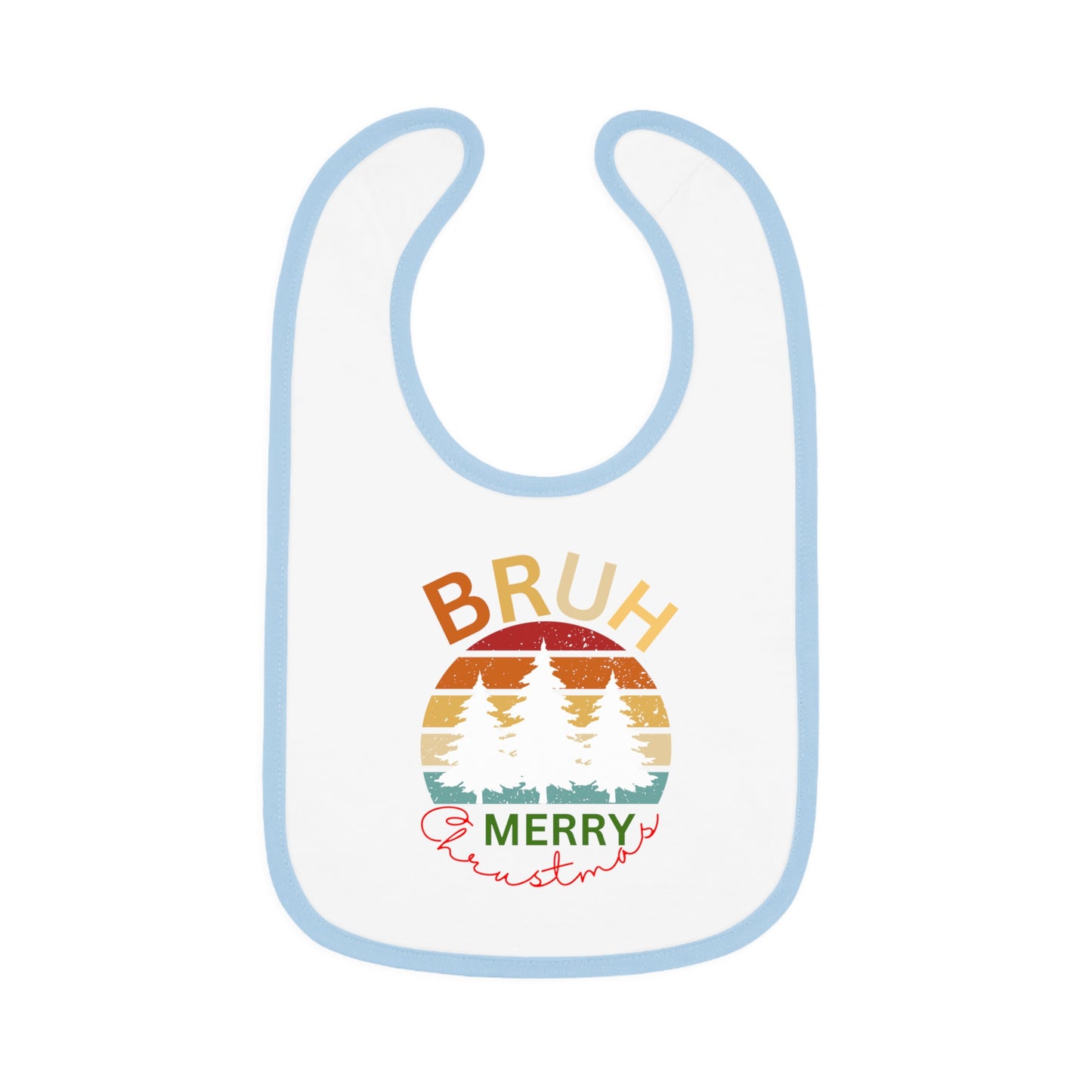 Merry Christmas, Baby Contrast Trim Jersey Bib