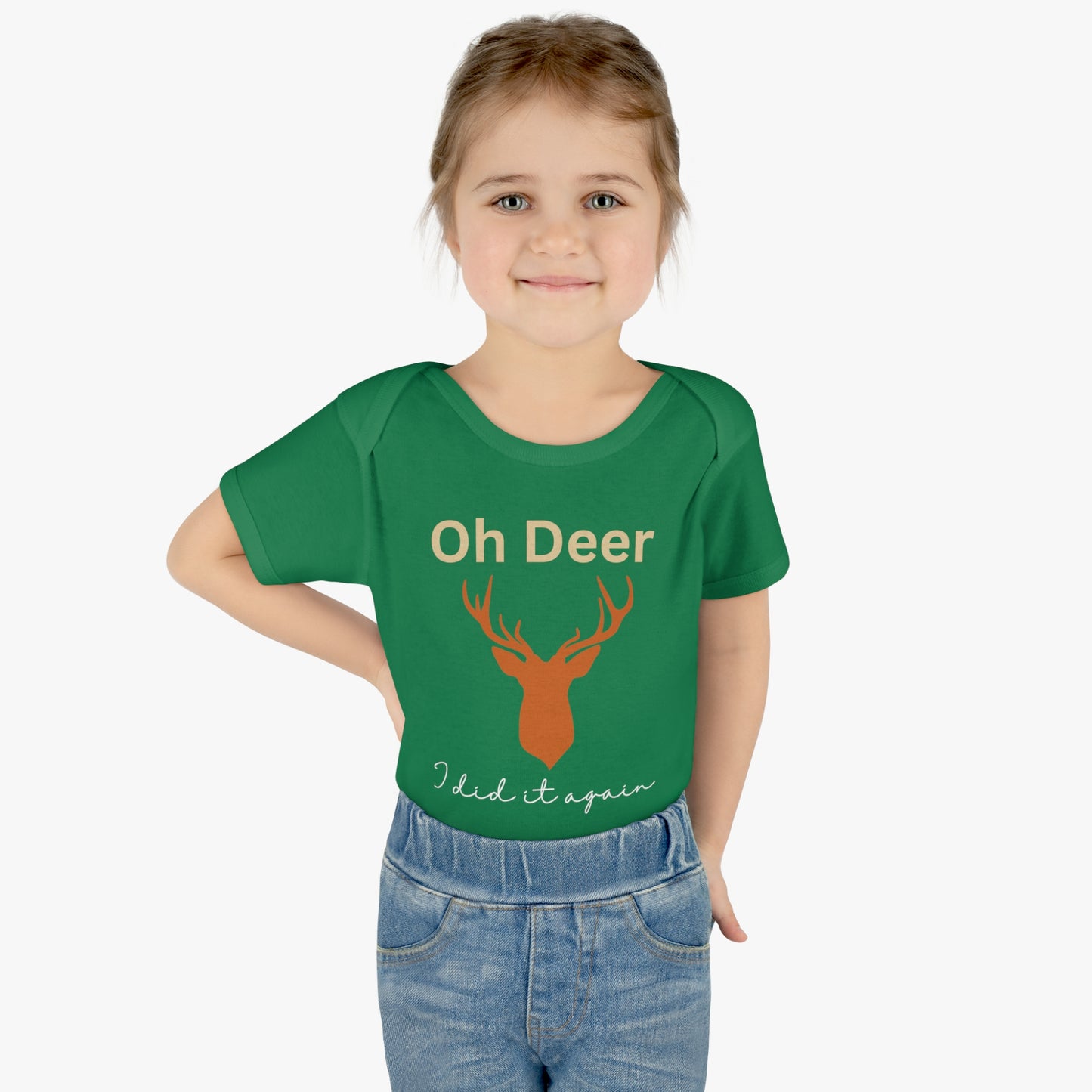 Oh deer I did it again, Infant Baby Rib Bodysuit