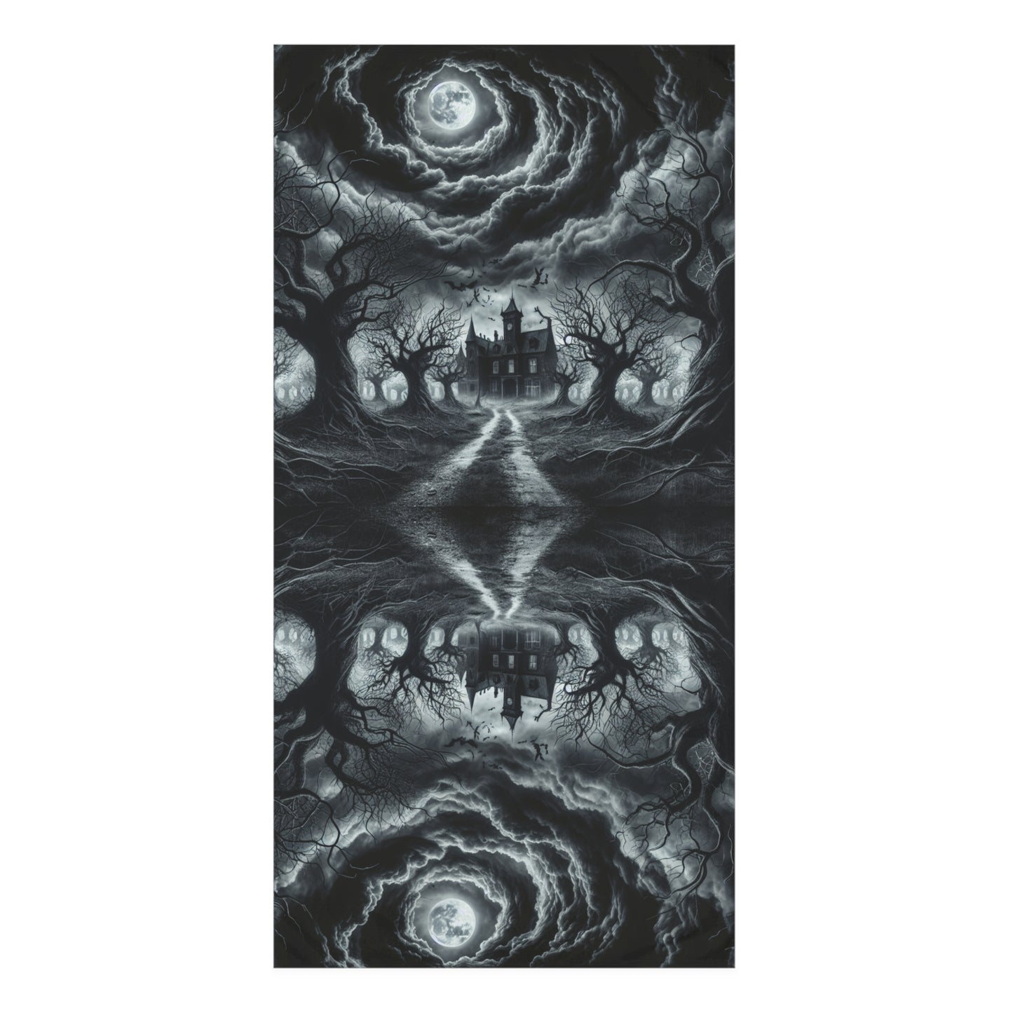 Halloween haunted scene bathroom, Mink-Cotton Towel