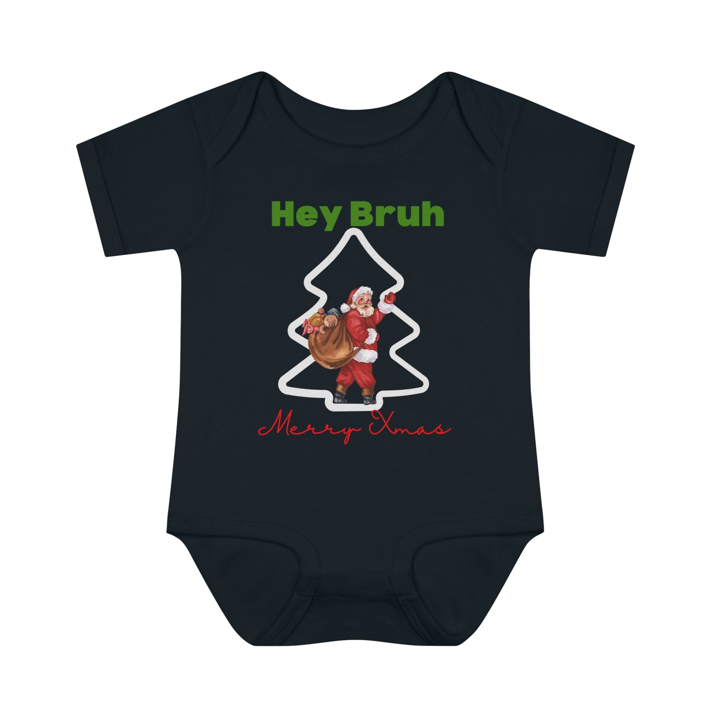 Hey Bruh Merry Christmas. Infant Baby Rib Bodysuit