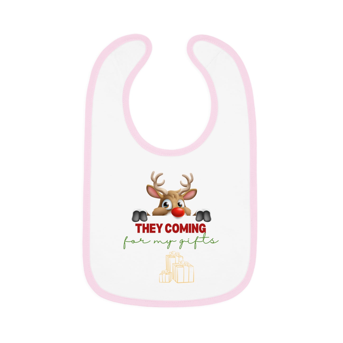 Copy of Merry Christmas, Baby Contrast Trim Jersey Bib