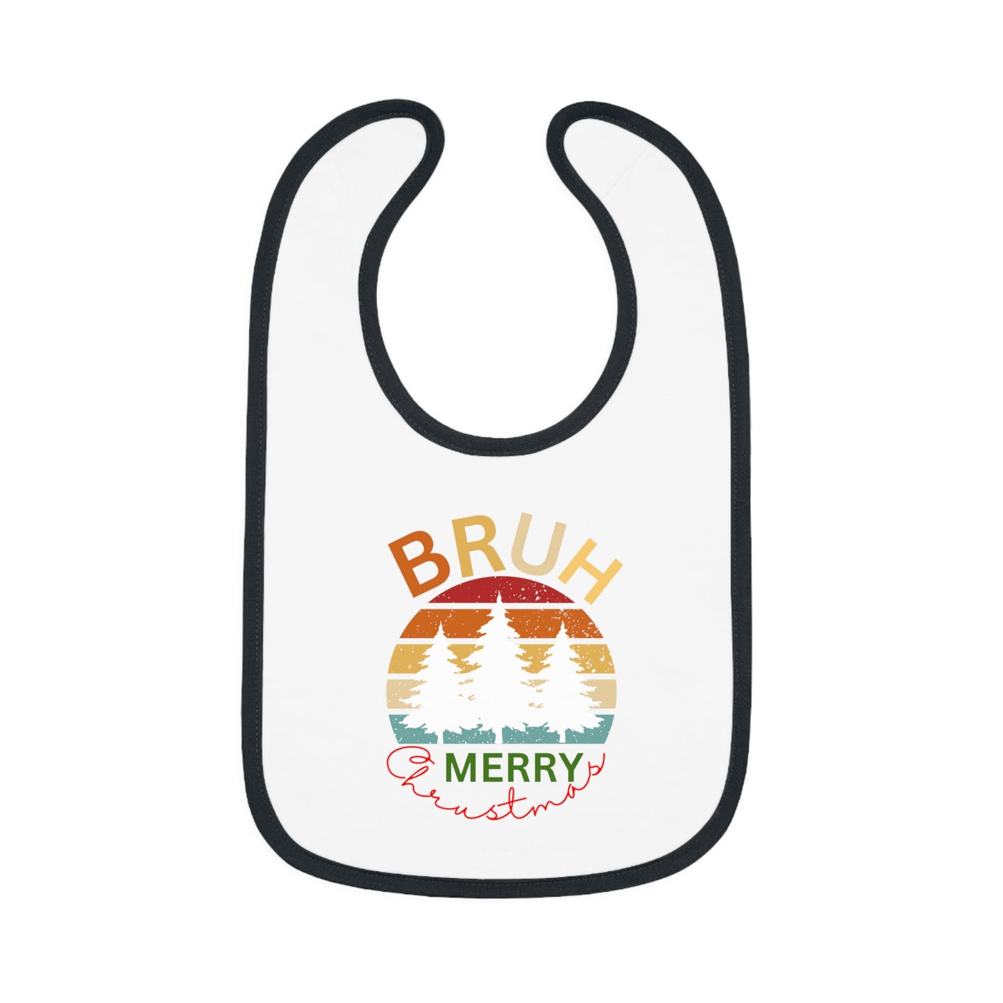 Merry Christmas, Baby Contrast Trim Jersey Bib