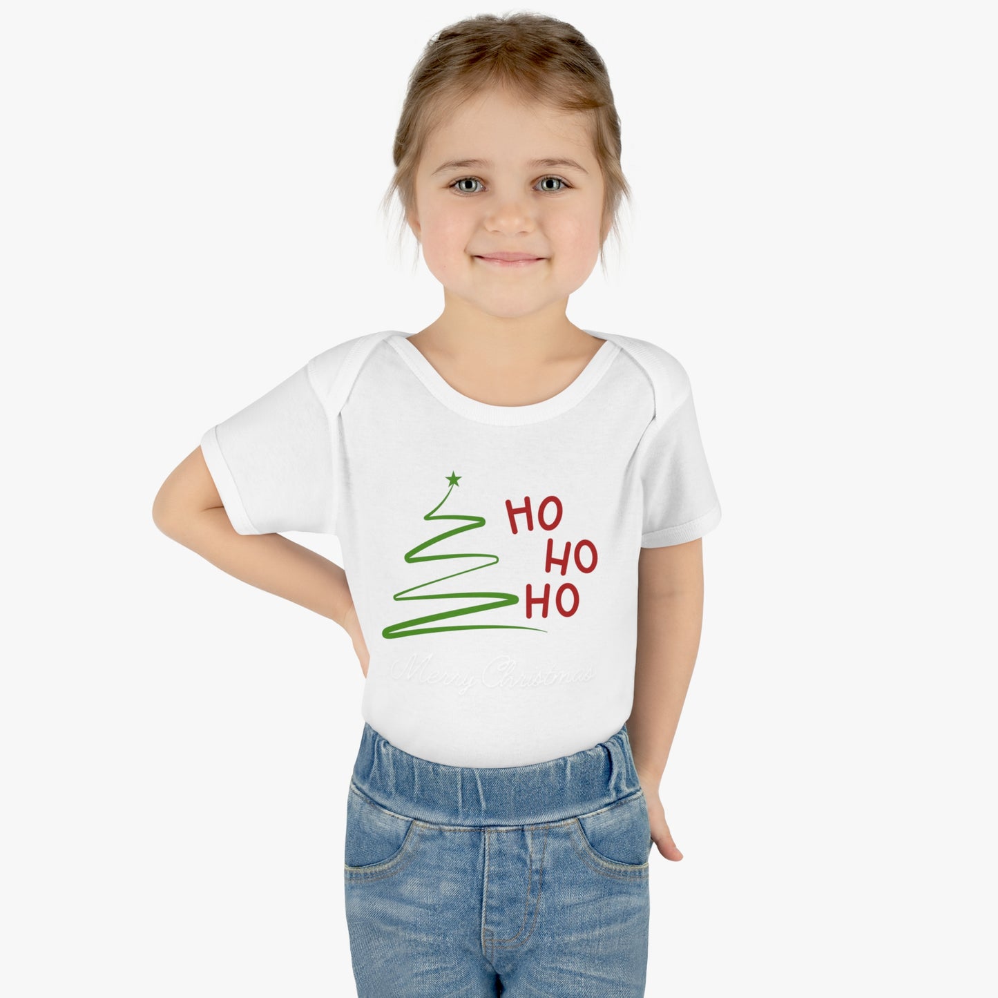 Ho ho ho, Merry Christmas. Infant Baby Rib Bodysuit