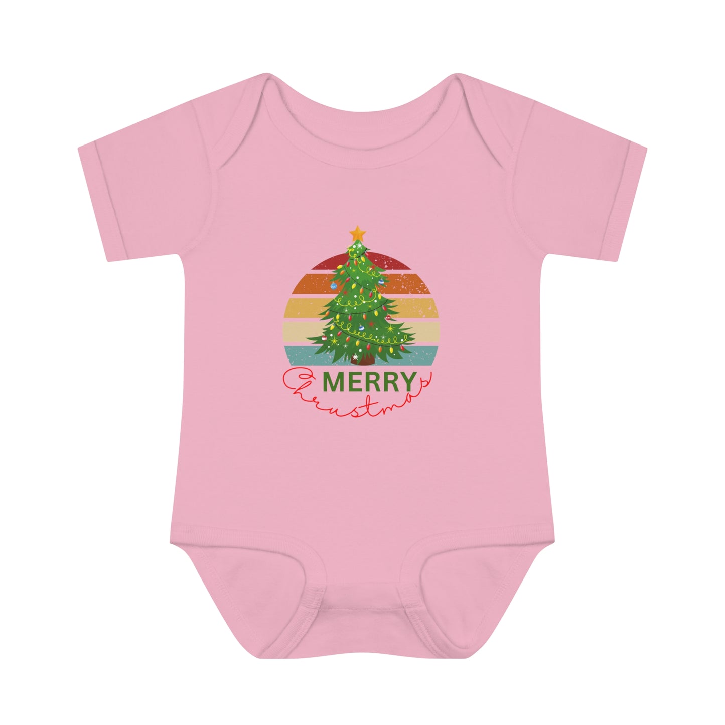 Merry Christmas, Infant Baby Rib Bodysuit