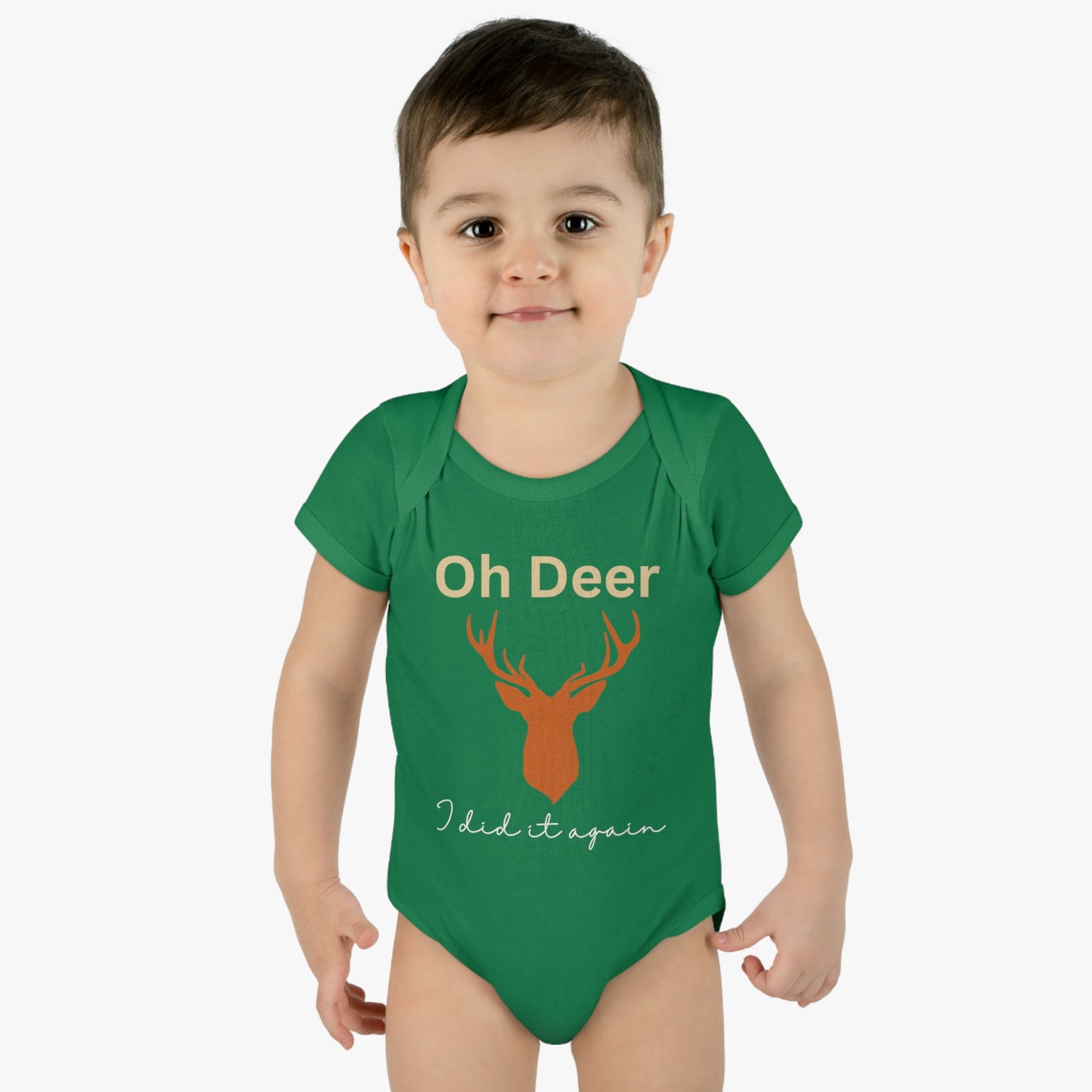 Oh deer I did it again, Infant Baby Rib Bodysuit