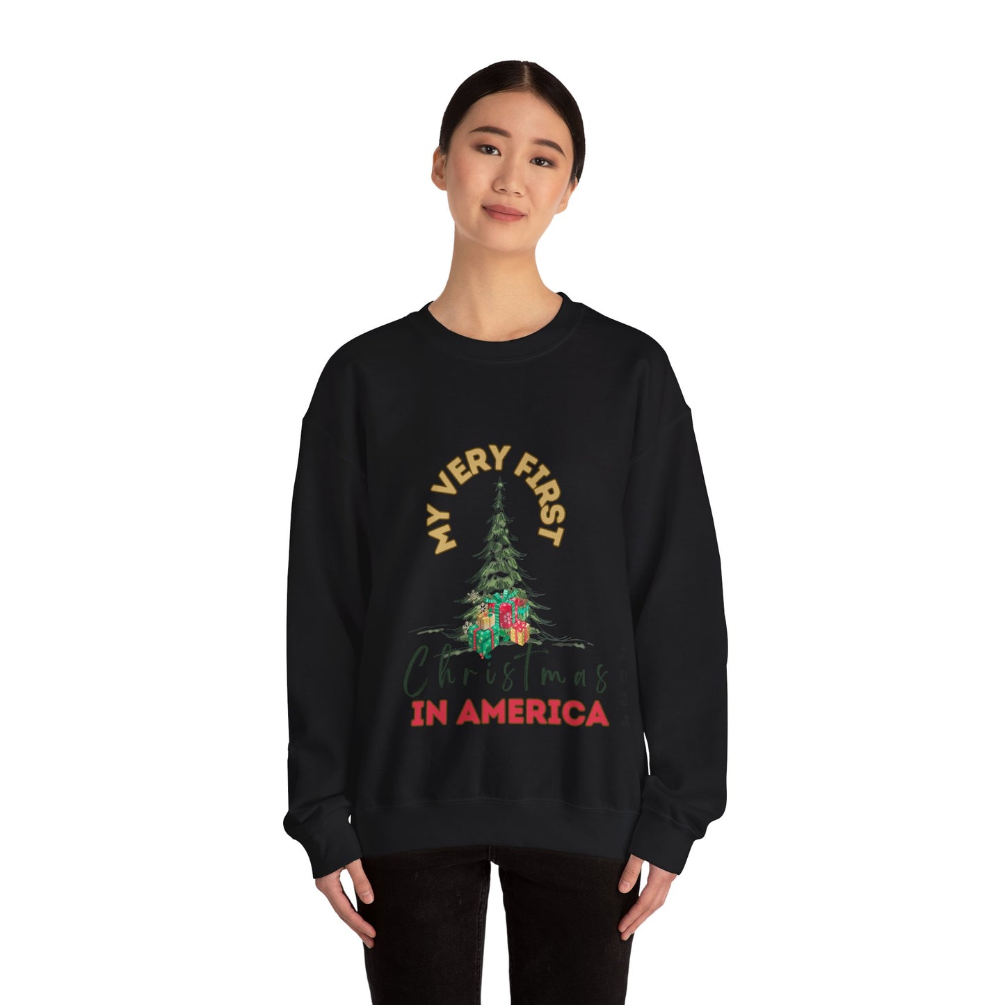 My first Christmas in America.   Crewneck Sweatshirt