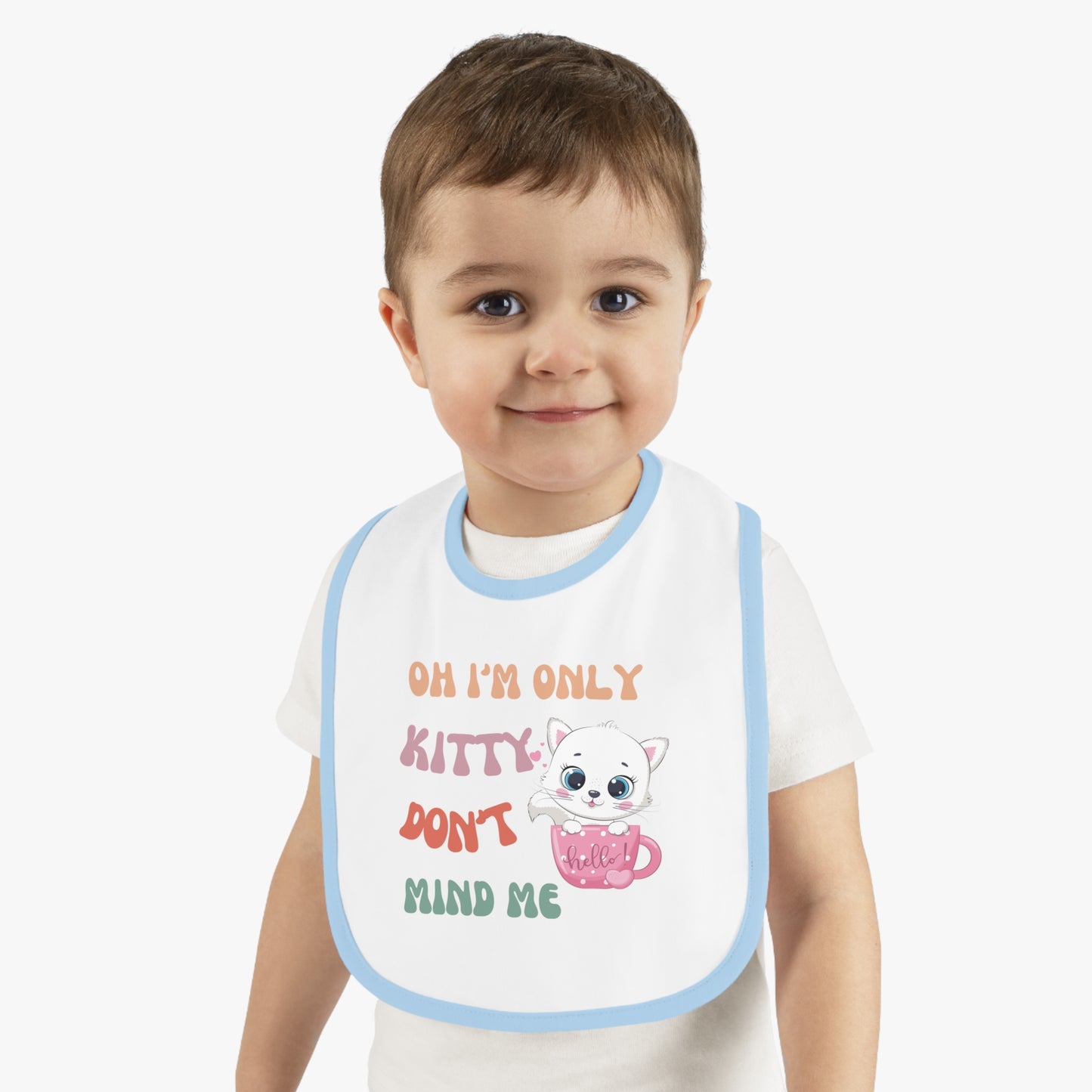 I'm only kitty, Baby Contrast Trim Jersey Bib