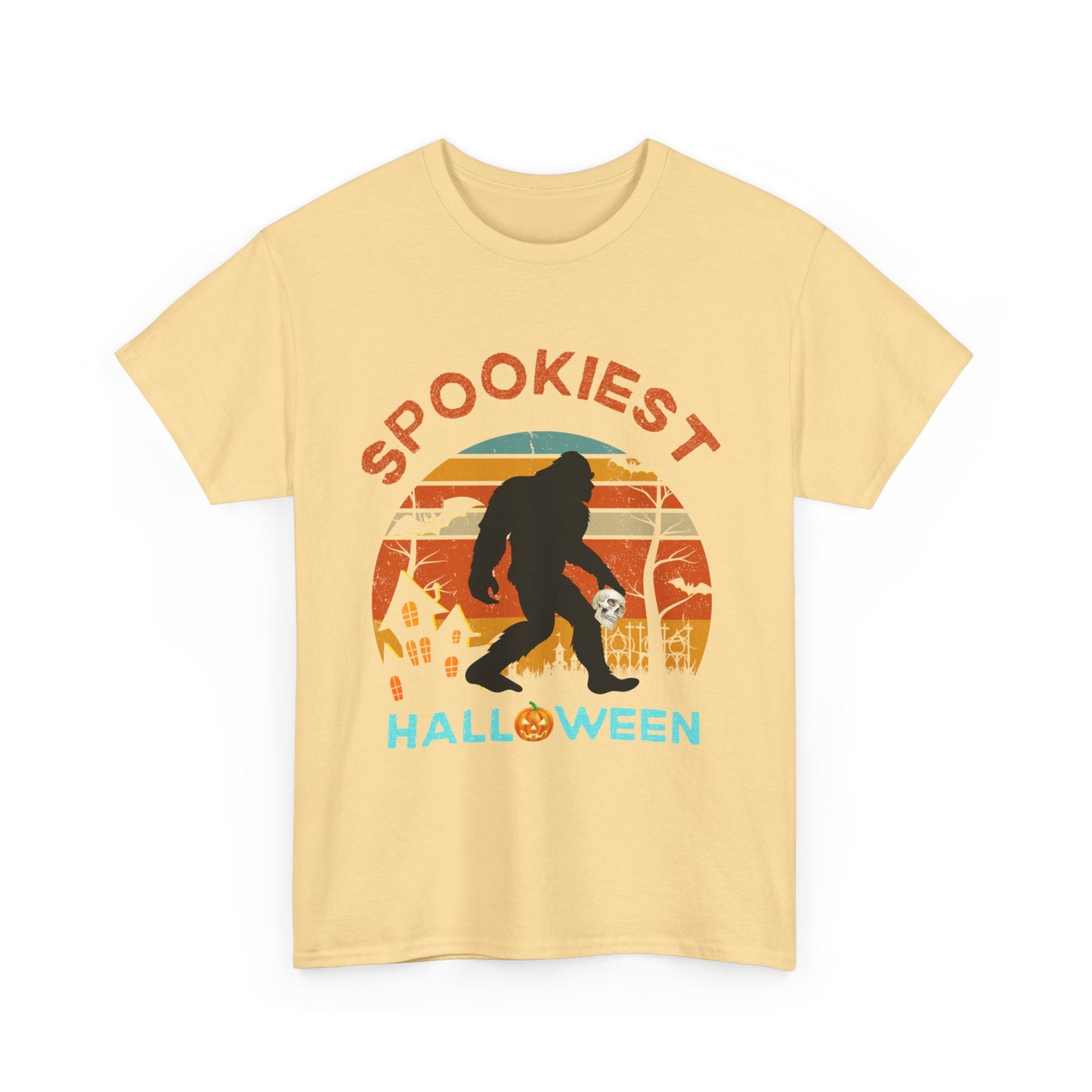 Halloween shirt with big foot carrying skull