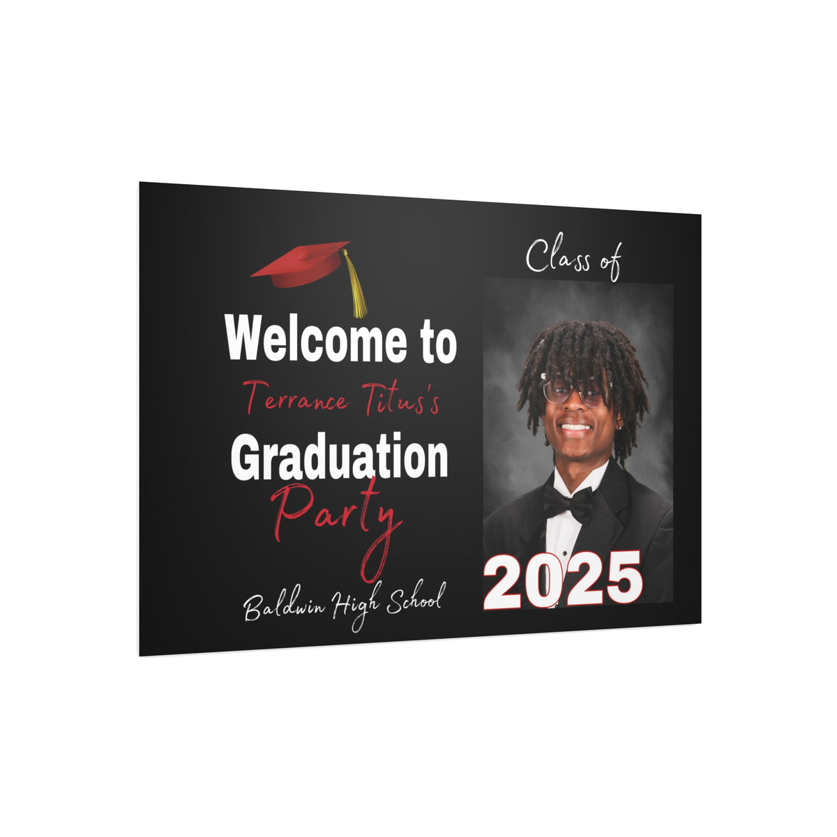 Terrance Titus Personalized Graduation Foam Board Sign - Class of 2025