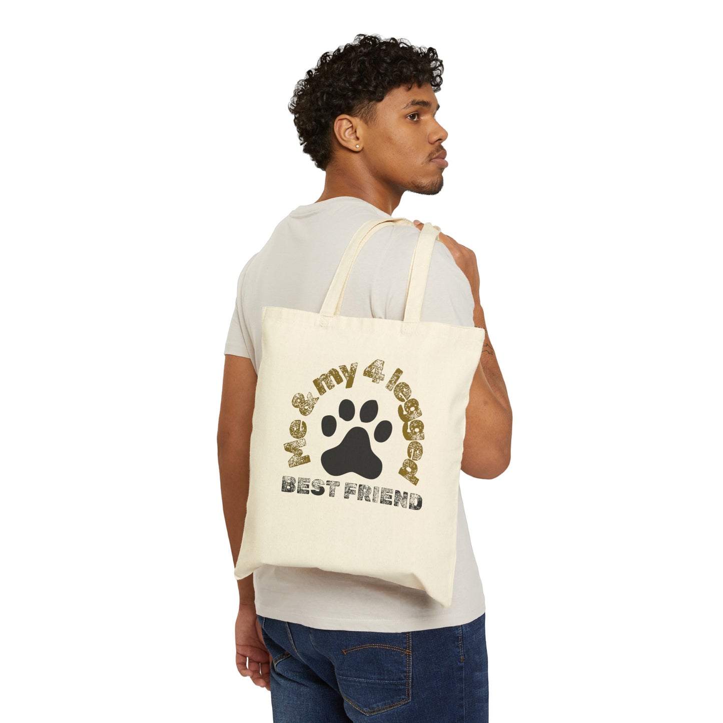 Me and my 4 legged best friend Cotton Canvas Tote Bag