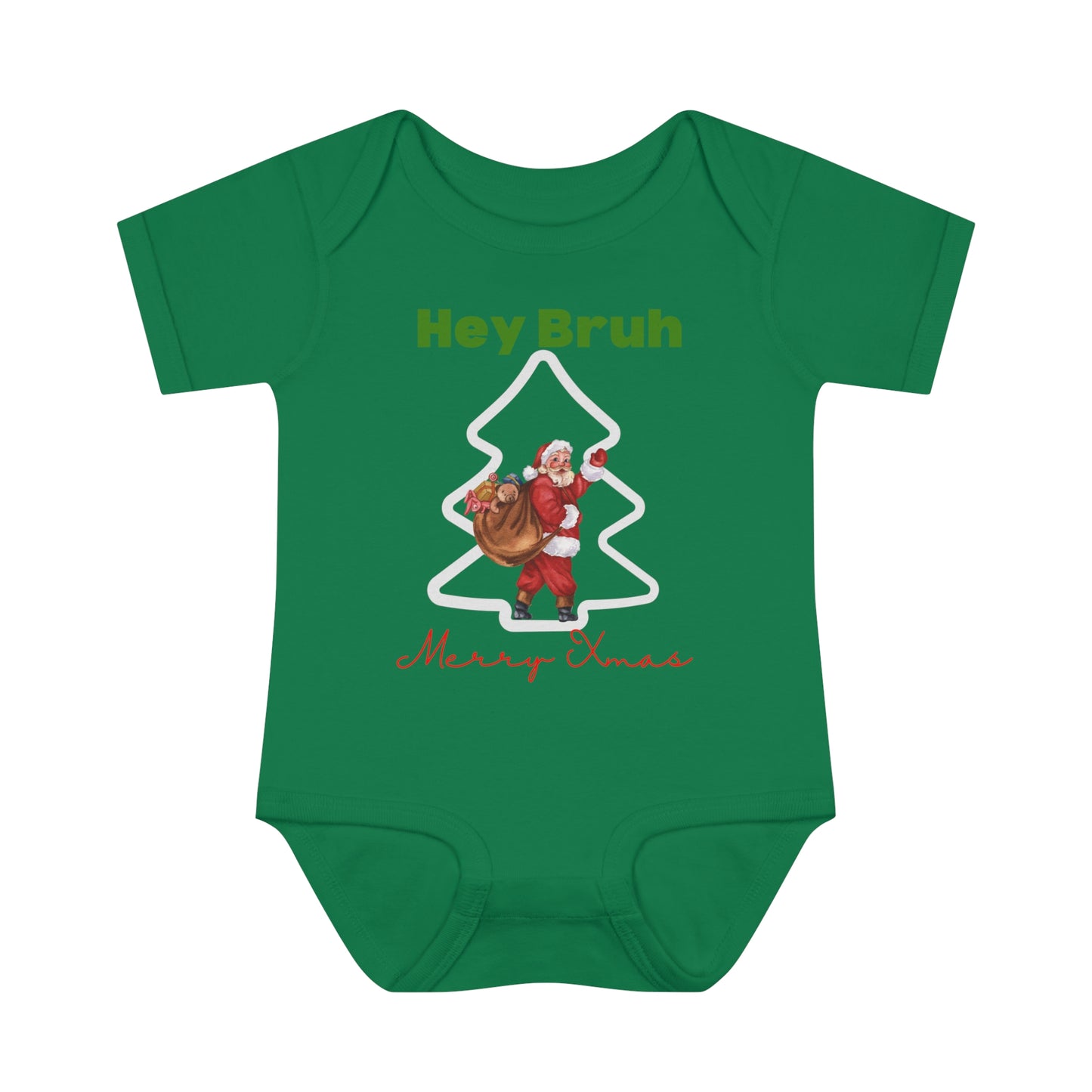 Hey Bruh Merry Christmas. Infant Baby Rib Bodysuit