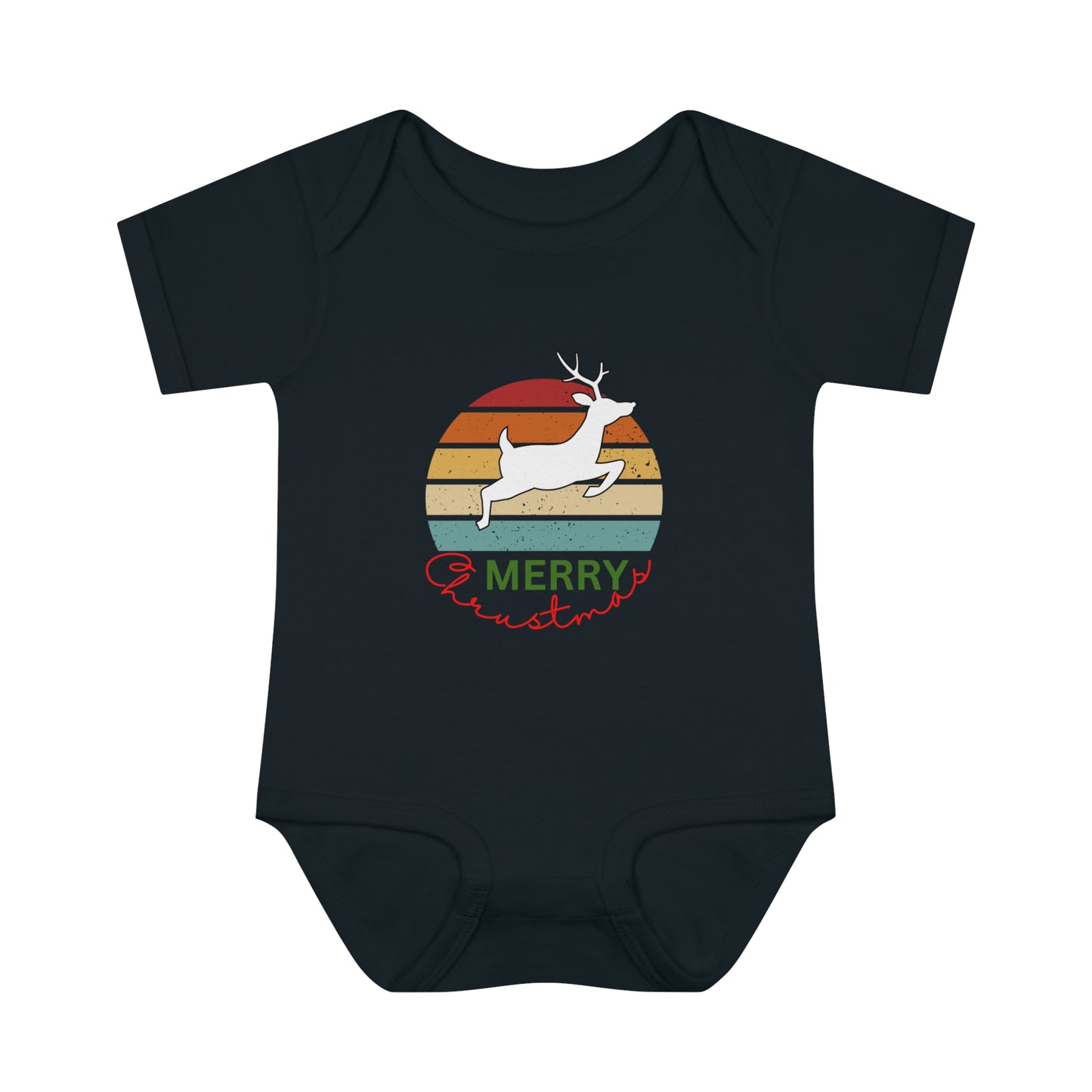 Merry Christmas. Infant Baby Rib Bodysuit