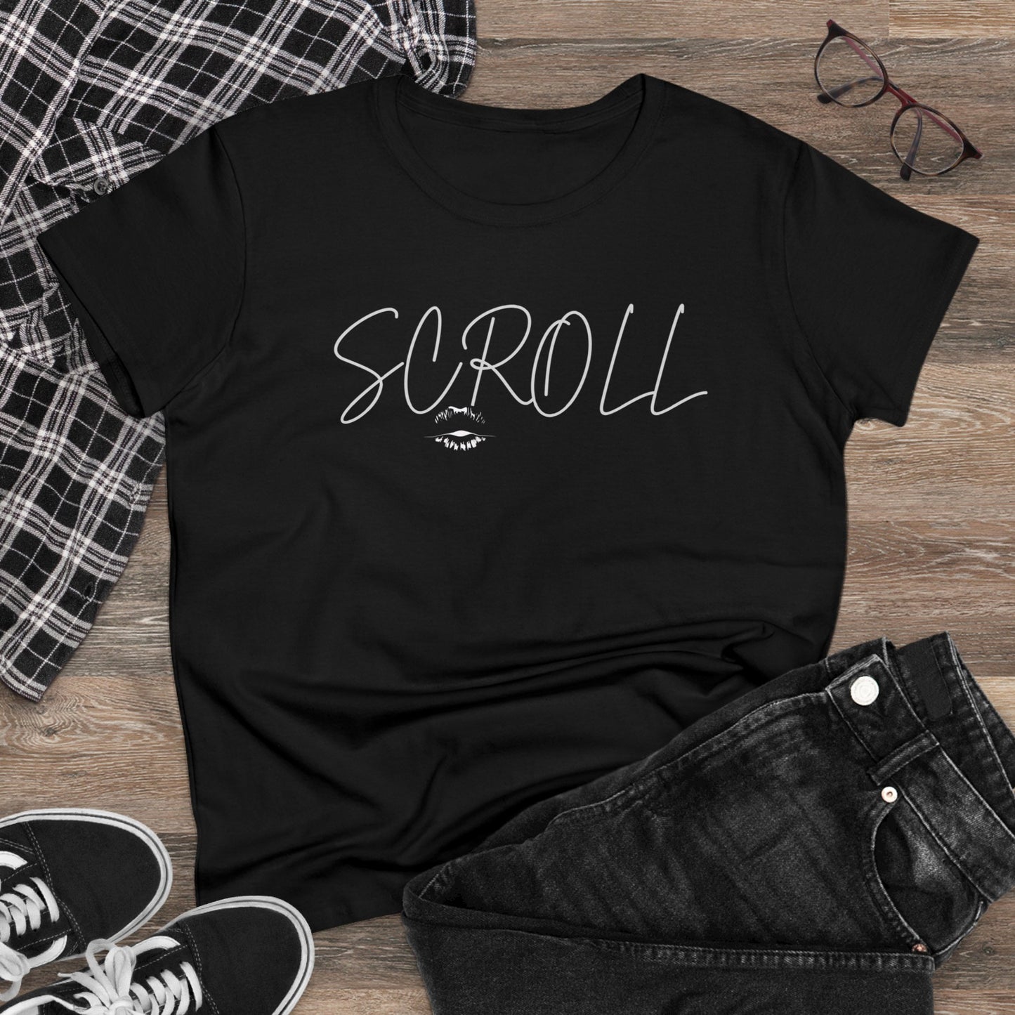 Scroll stopper cute Women's Midweight Cotton Tee