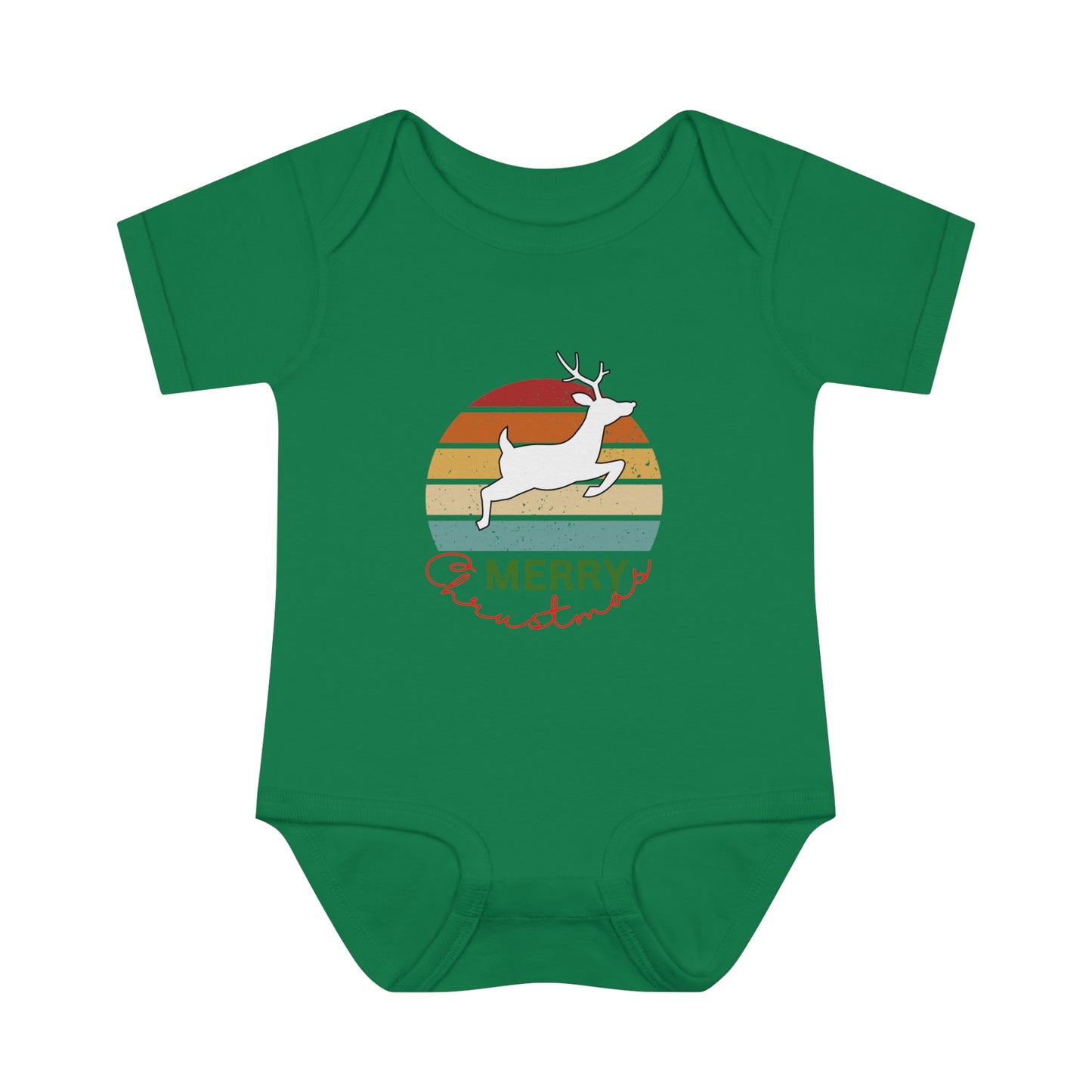 Merry Christmas. Infant Baby Rib Bodysuit