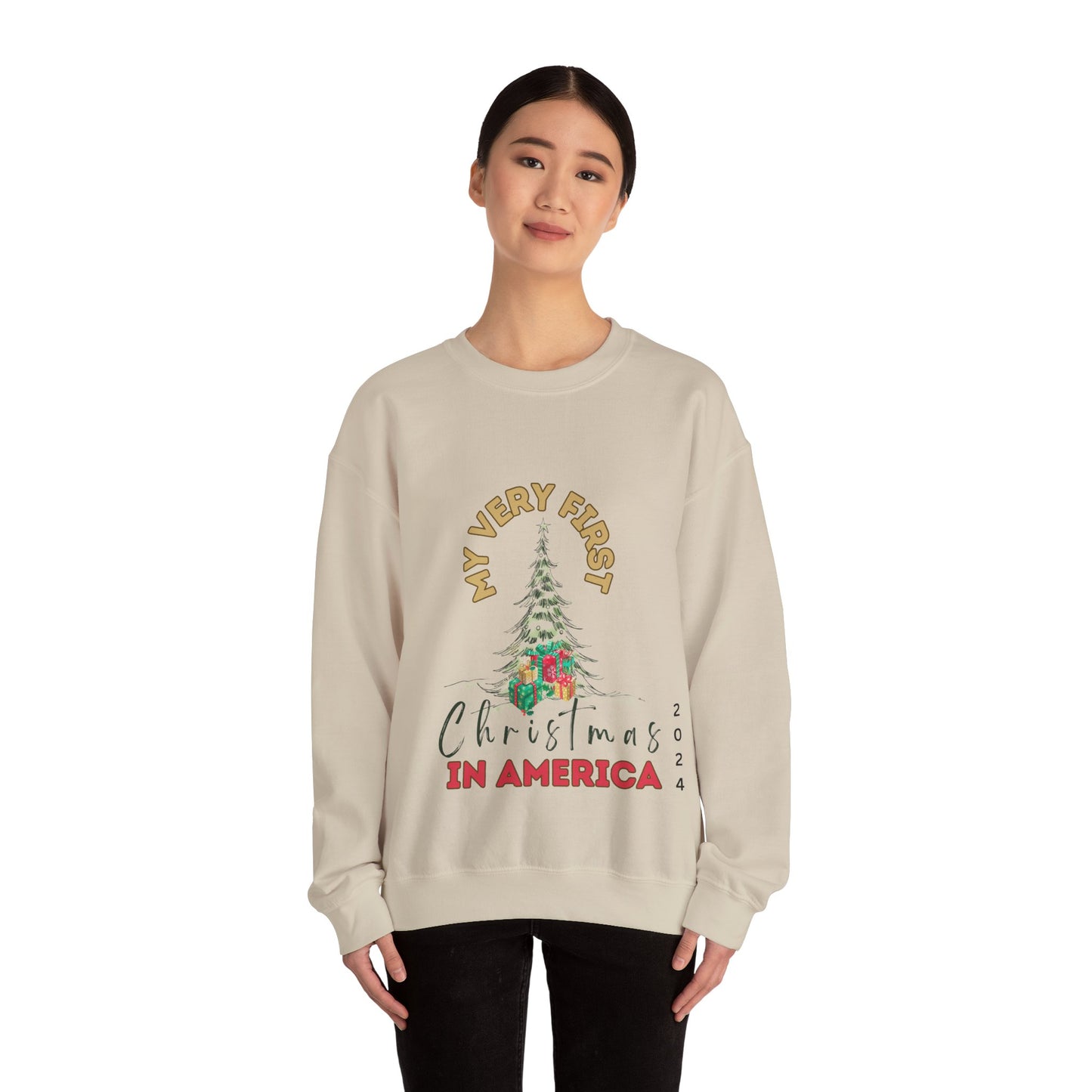 My first Christmas in America.   Crewneck Sweatshirt