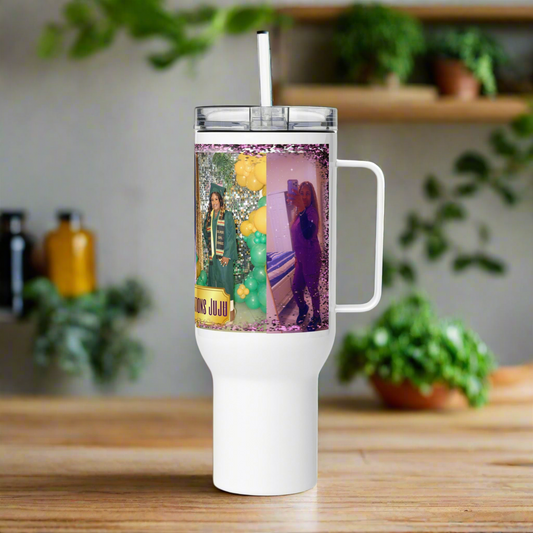 Congratulations JuJu Travel mug with a handle