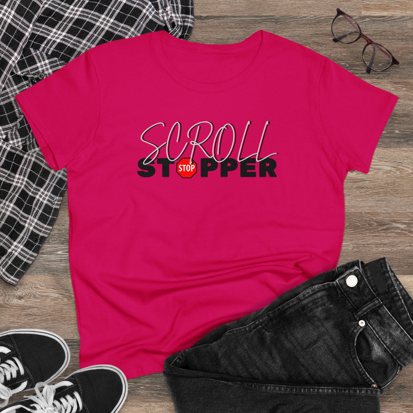 Copy of Scroll stopper cute Women's Midweight Cotton Tee