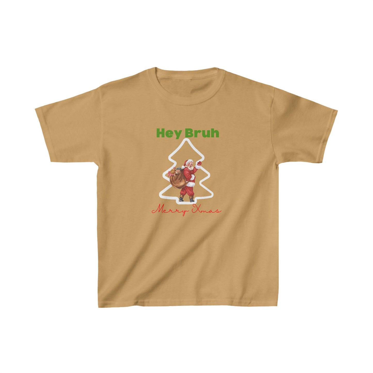 Hey bruh Merry Christmas. Kids Heavy Cotton™ Tee