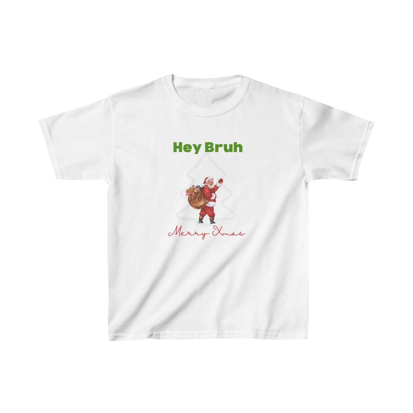 Hey bruh Merry Christmas. Kids Heavy Cotton™ Tee