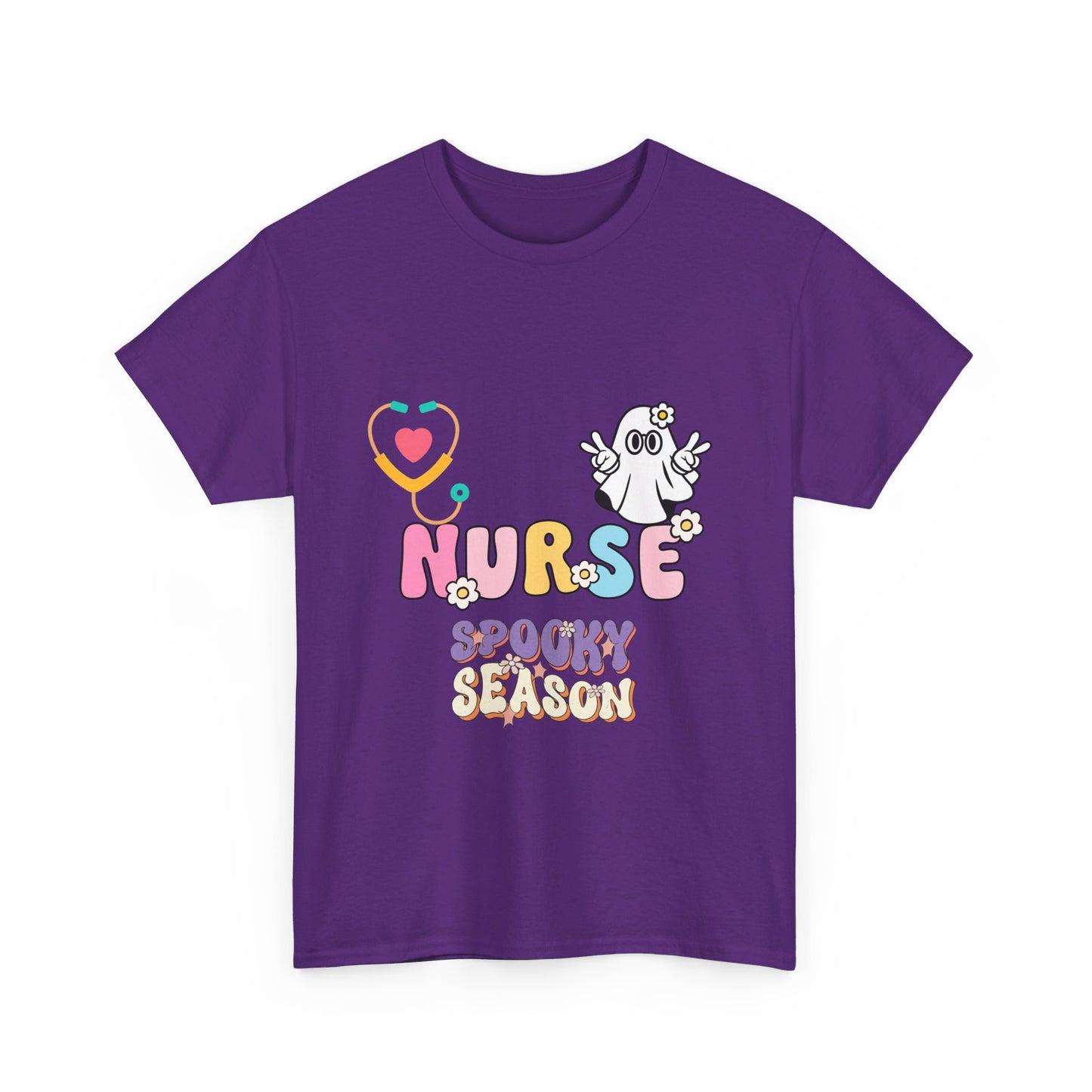 Nurse spooky season Unisex Heavy Cotton Tee