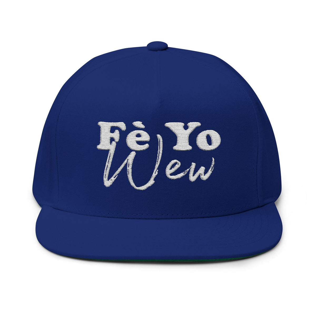 Fè yo wew Stylish Flat Bill Cap | Electric Vibe Hat for Casual Outings, Fashion Statement, Gift Idea for Dad, Birthday Cap