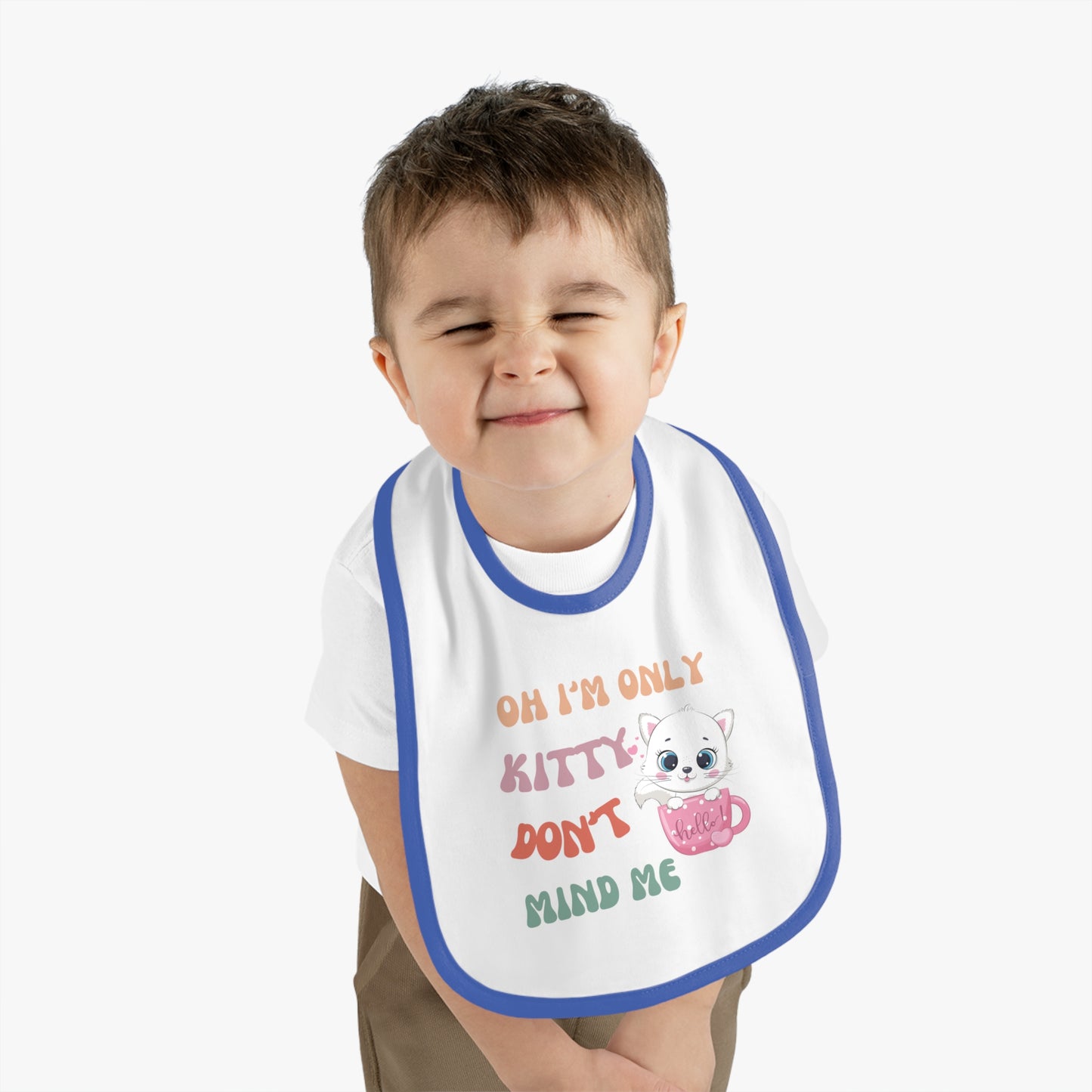 I'm only kitty, Baby Contrast Trim Jersey Bib