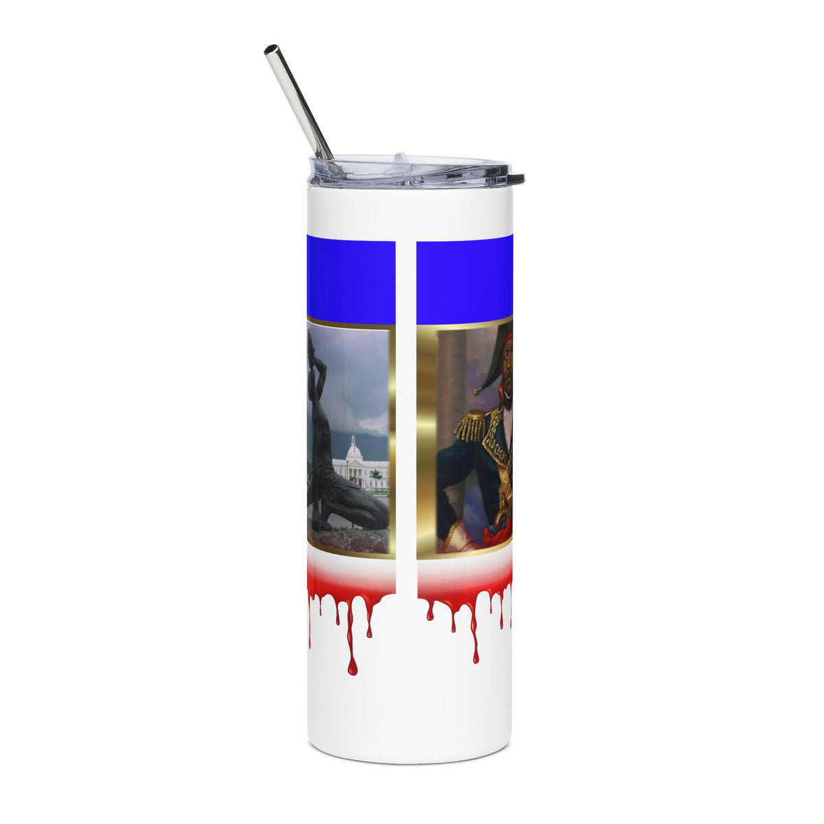 Ayiti 20oz Stainless Steel Tumbler — Haitian Flag & Citadel Design
