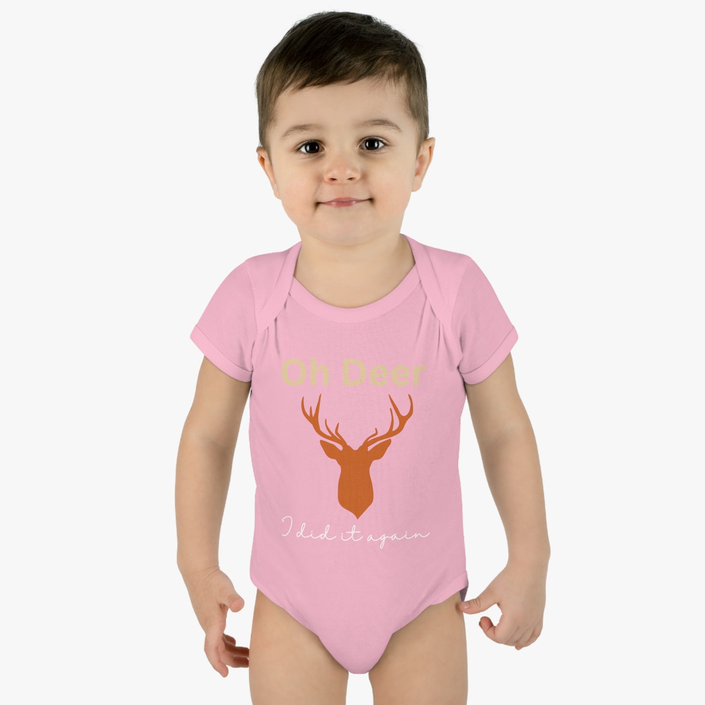 Oh deer I did it again, Infant Baby Rib Bodysuit