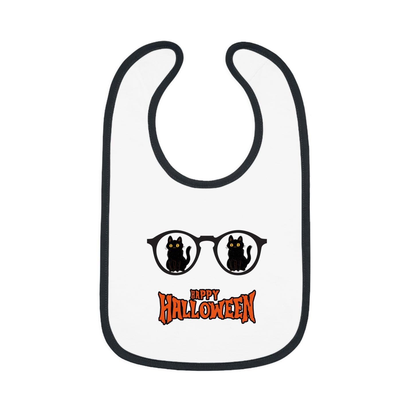 Happy Halloween, Baby Contrast Trim Jersey Bib