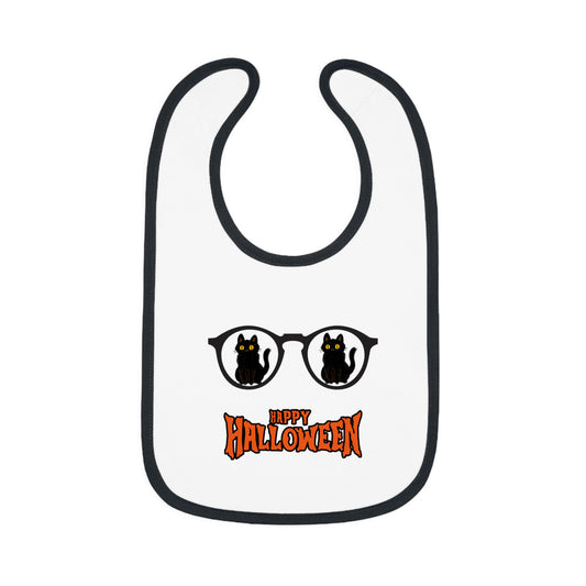 Happy Halloween, Baby Contrast Trim Jersey Bib