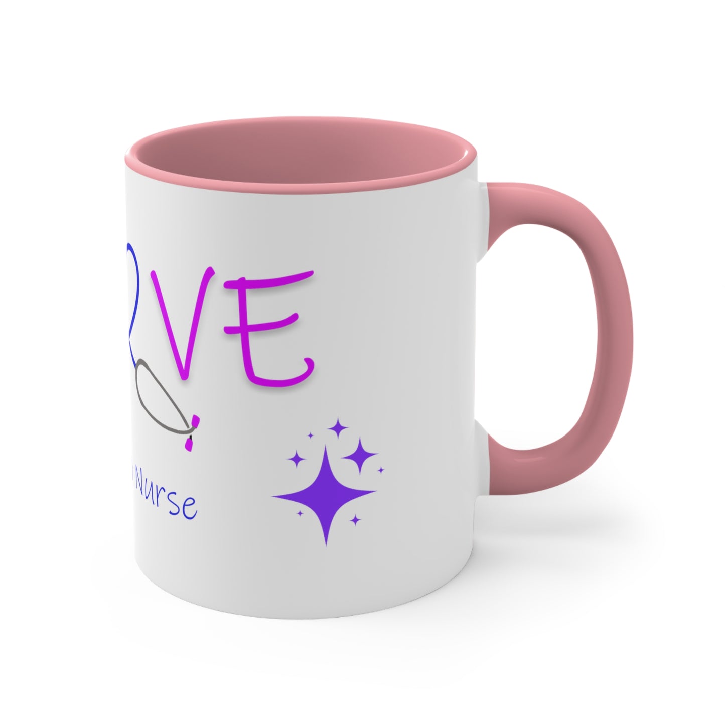 love being a nurse Accent Coffee Mug, 11oz