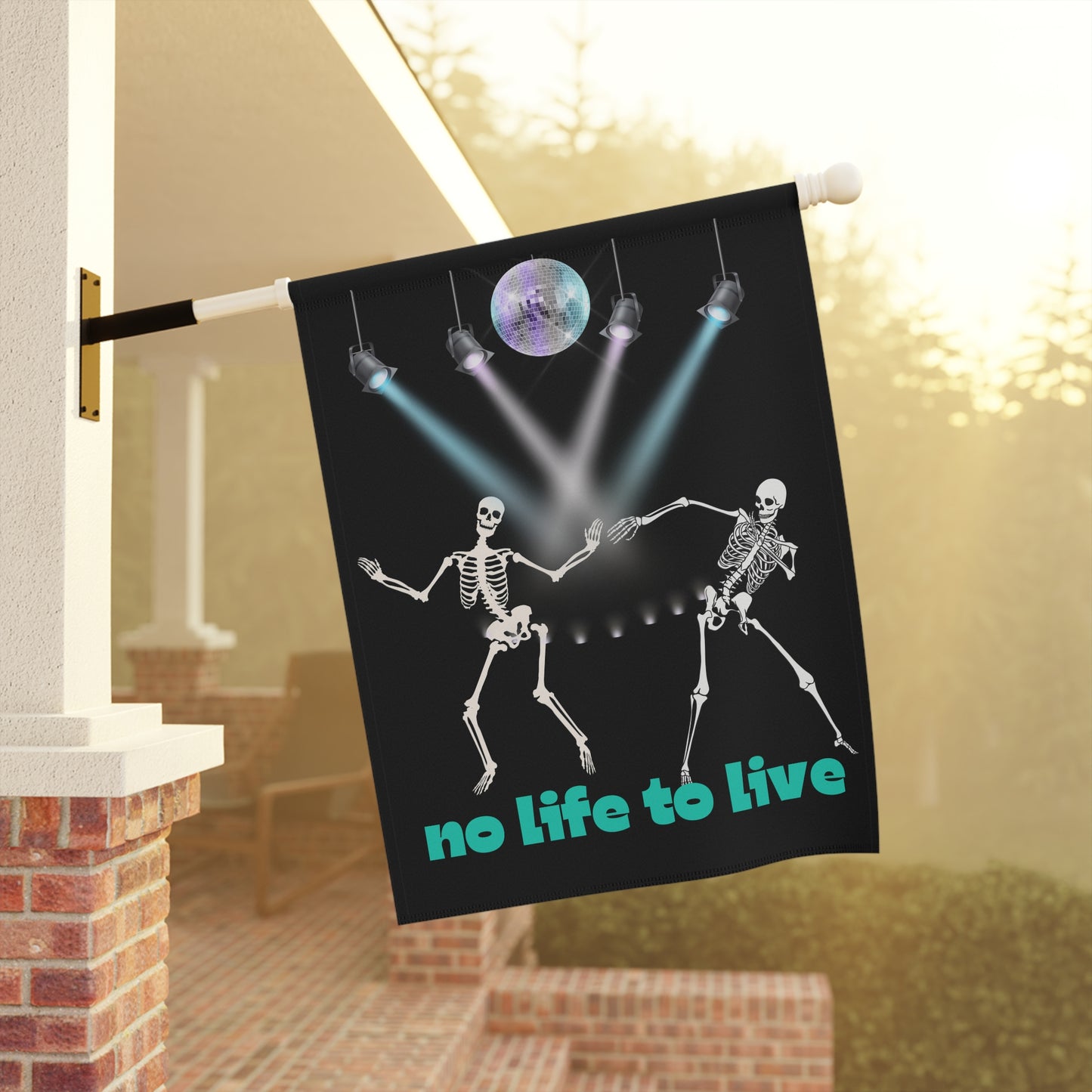 Halloween dancing skeleton   Garden & House Banner