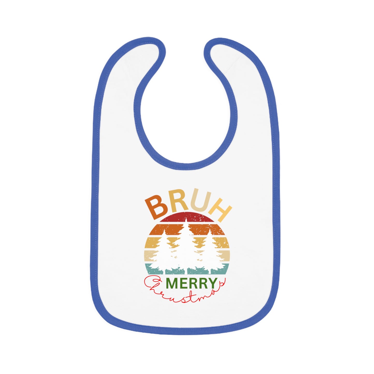 Merry Christmas, Baby Contrast Trim Jersey Bib