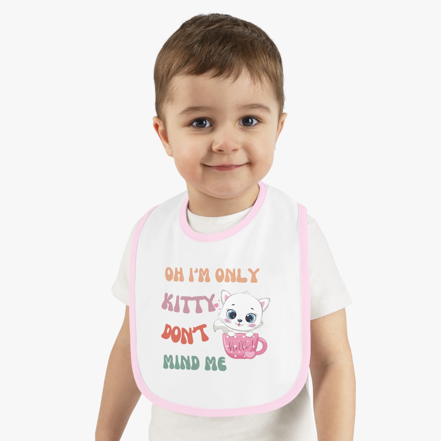 I'm only kitty, Baby Contrast Trim Jersey Bib