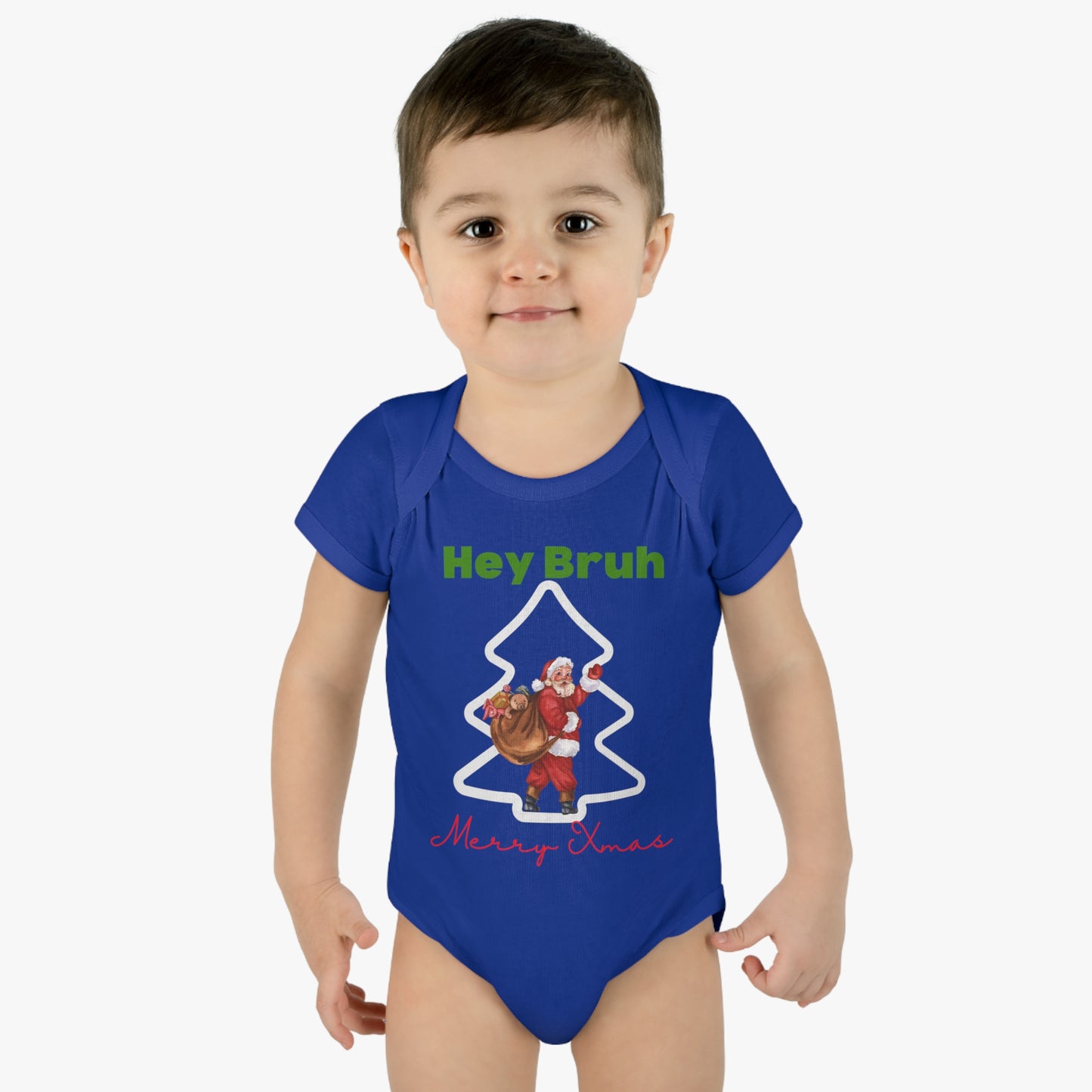 Hey Bruh Merry Christmas. Infant Baby Rib Bodysuit