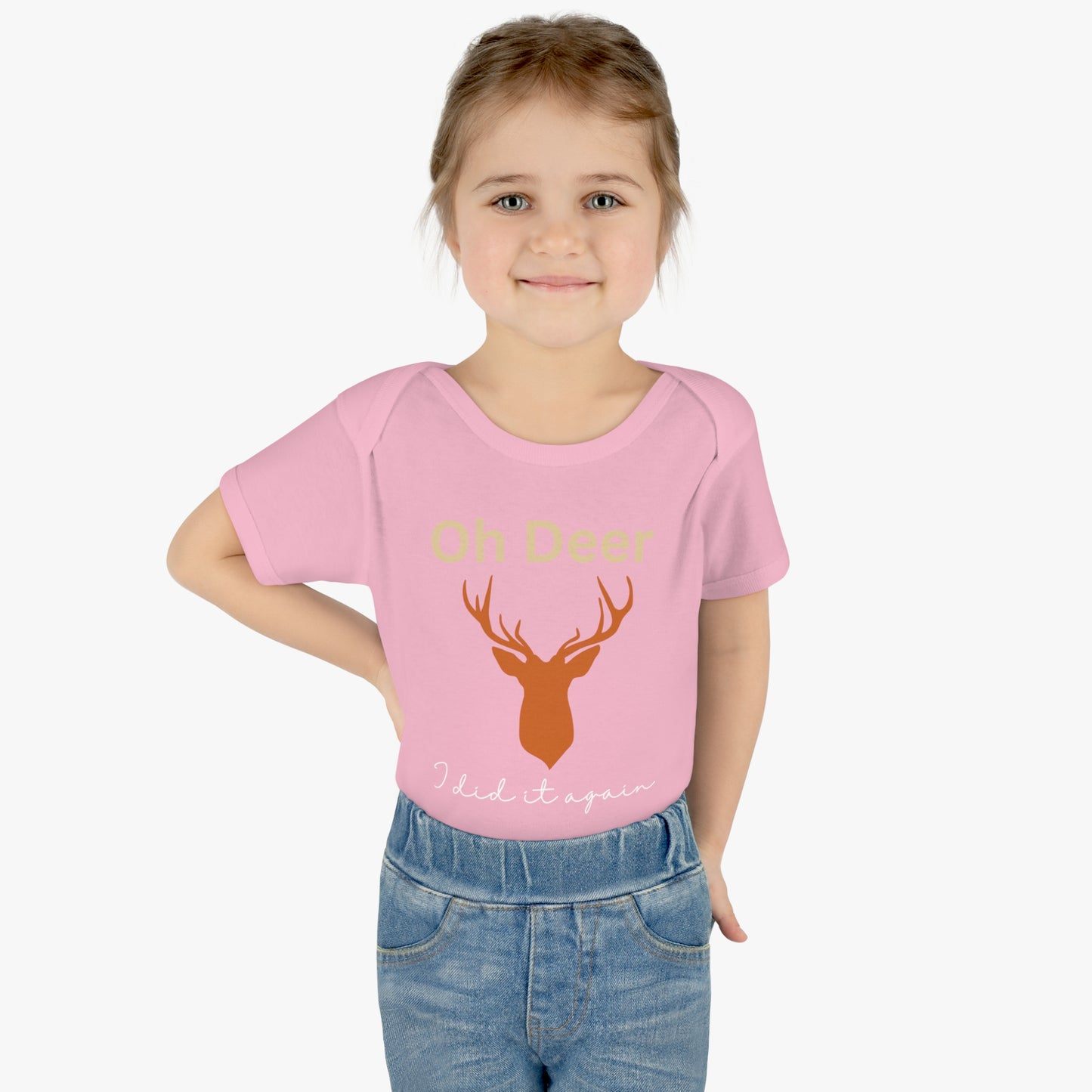 Oh deer I did it again, Infant Baby Rib Bodysuit