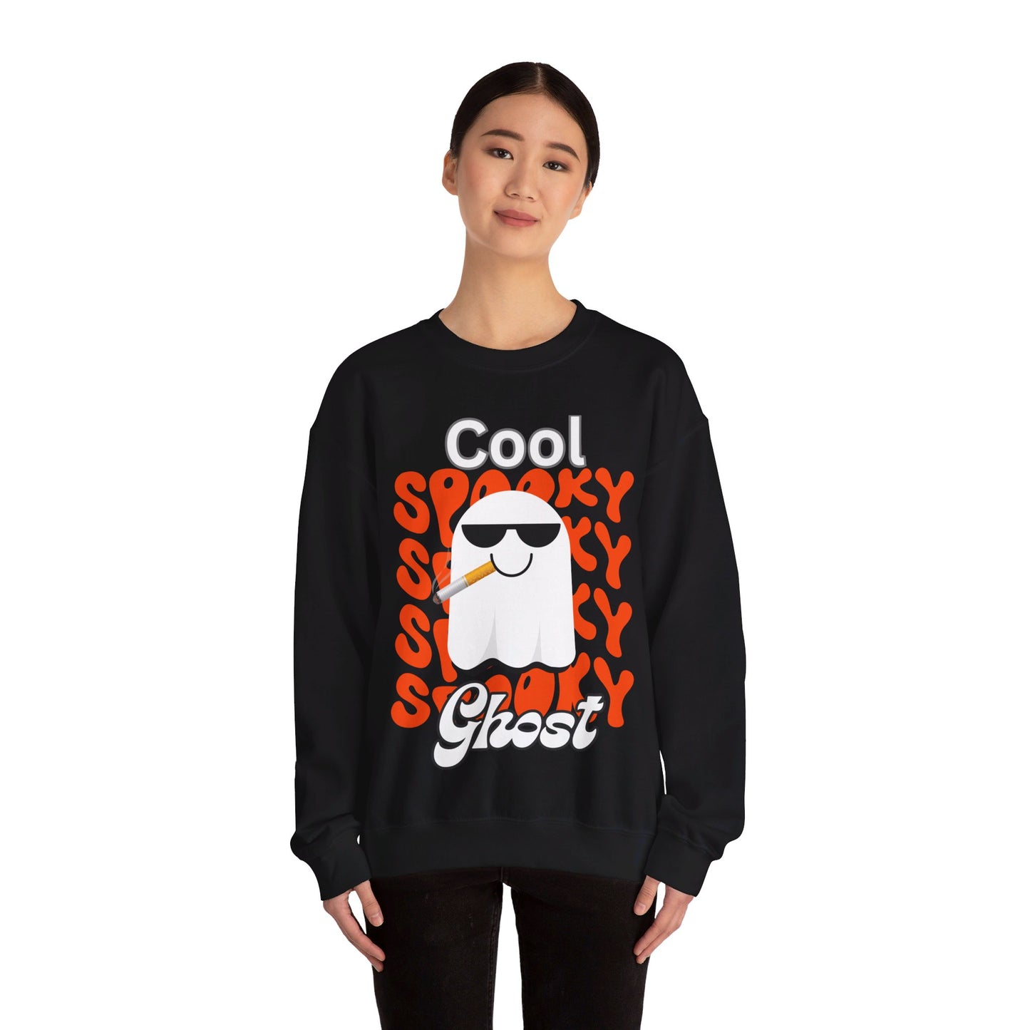 Cool Spooky Ghost Unisex Heavy Blend™ Crewneck Sweatshirt