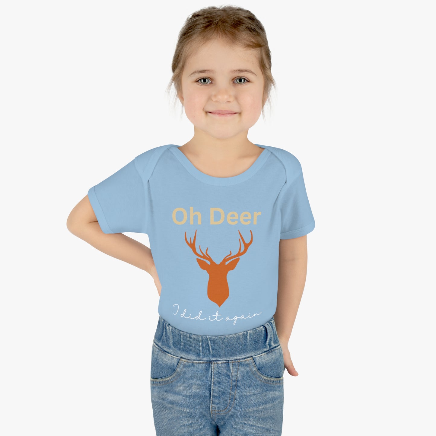 Oh deer I did it again, Infant Baby Rib Bodysuit