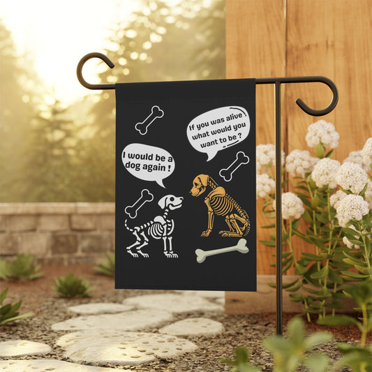 Skeleton talking dog, Garden & House Banner