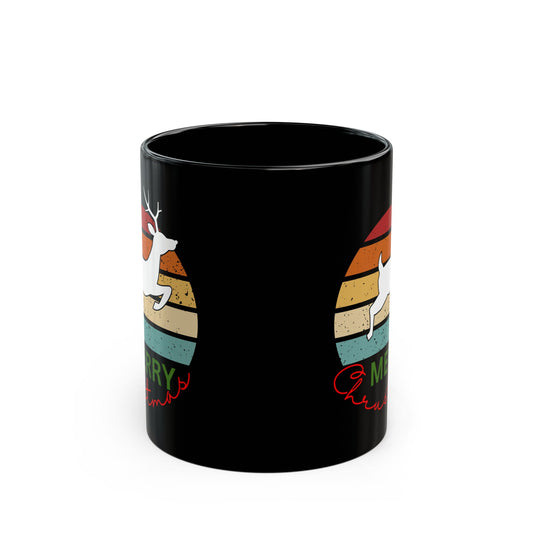 Deer run Christmas, Black Mug (11oz, 15oz)